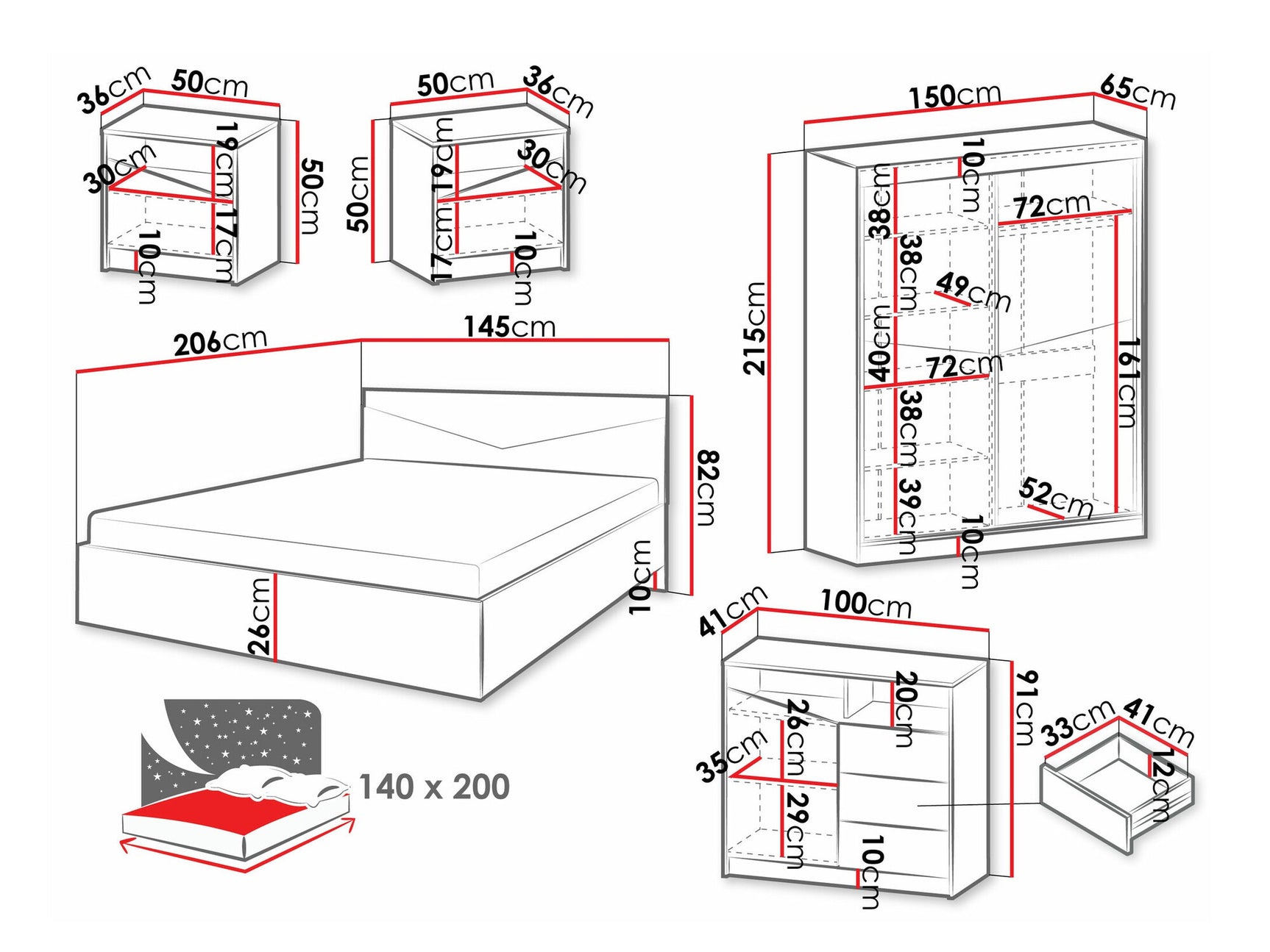 Bedroom set Toledo L108