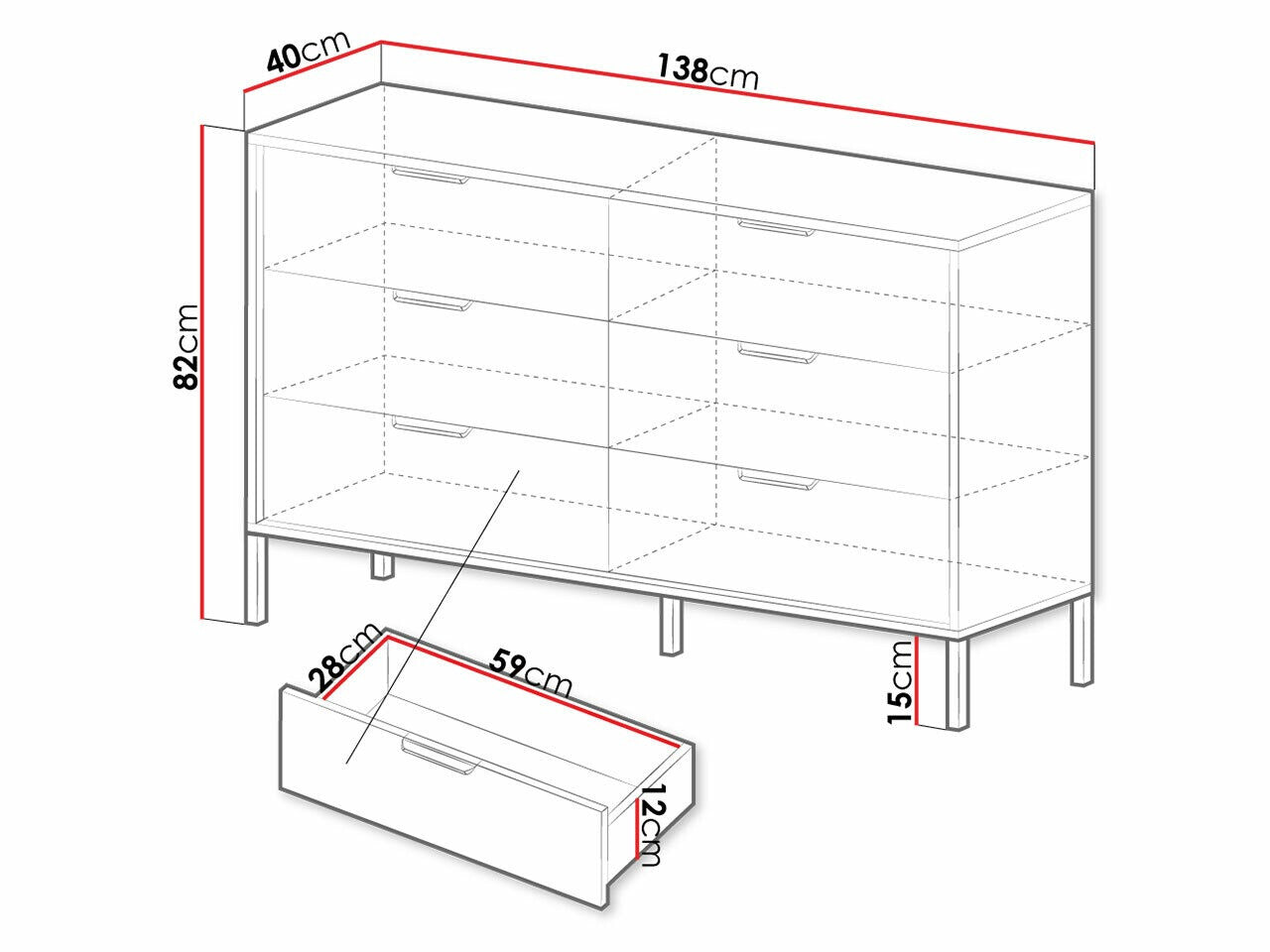 Chest of drawers Kingston AB106