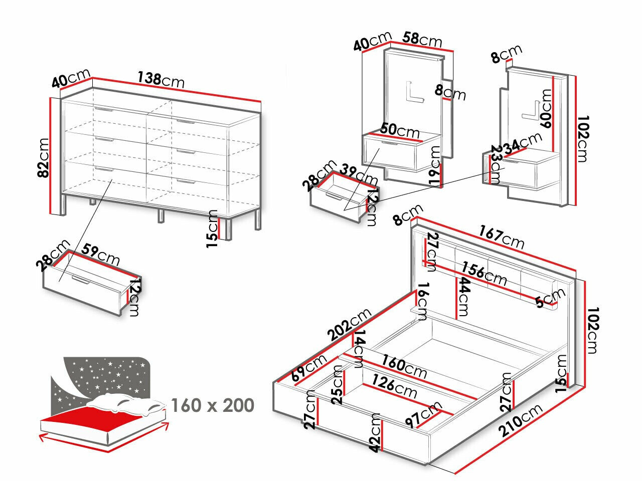 Bedroom set Kingston AB104