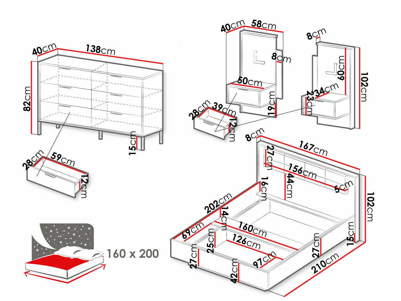 Bedroom set Kingston AB104