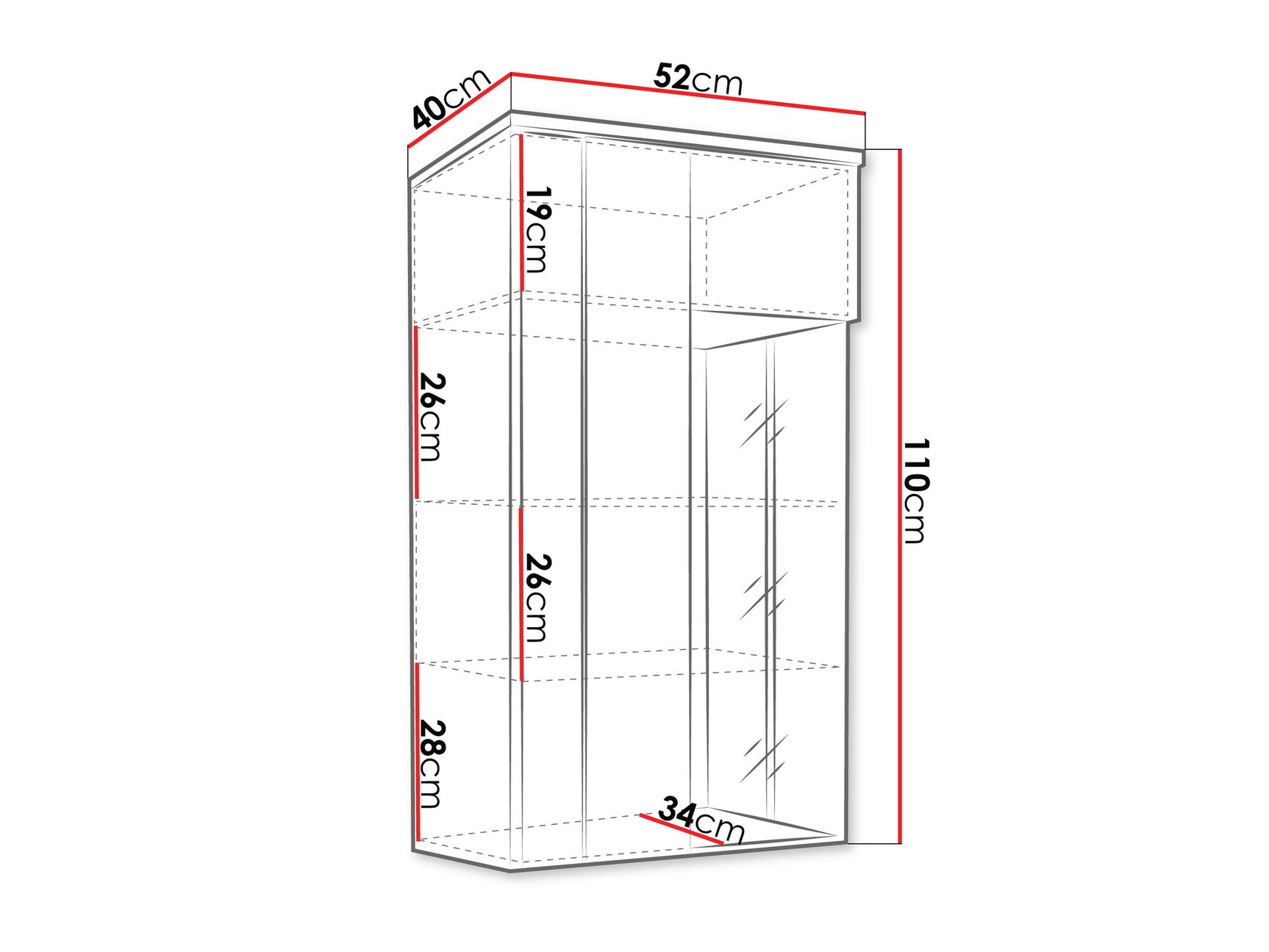 Wall mounted display cabinet Nashville B105
