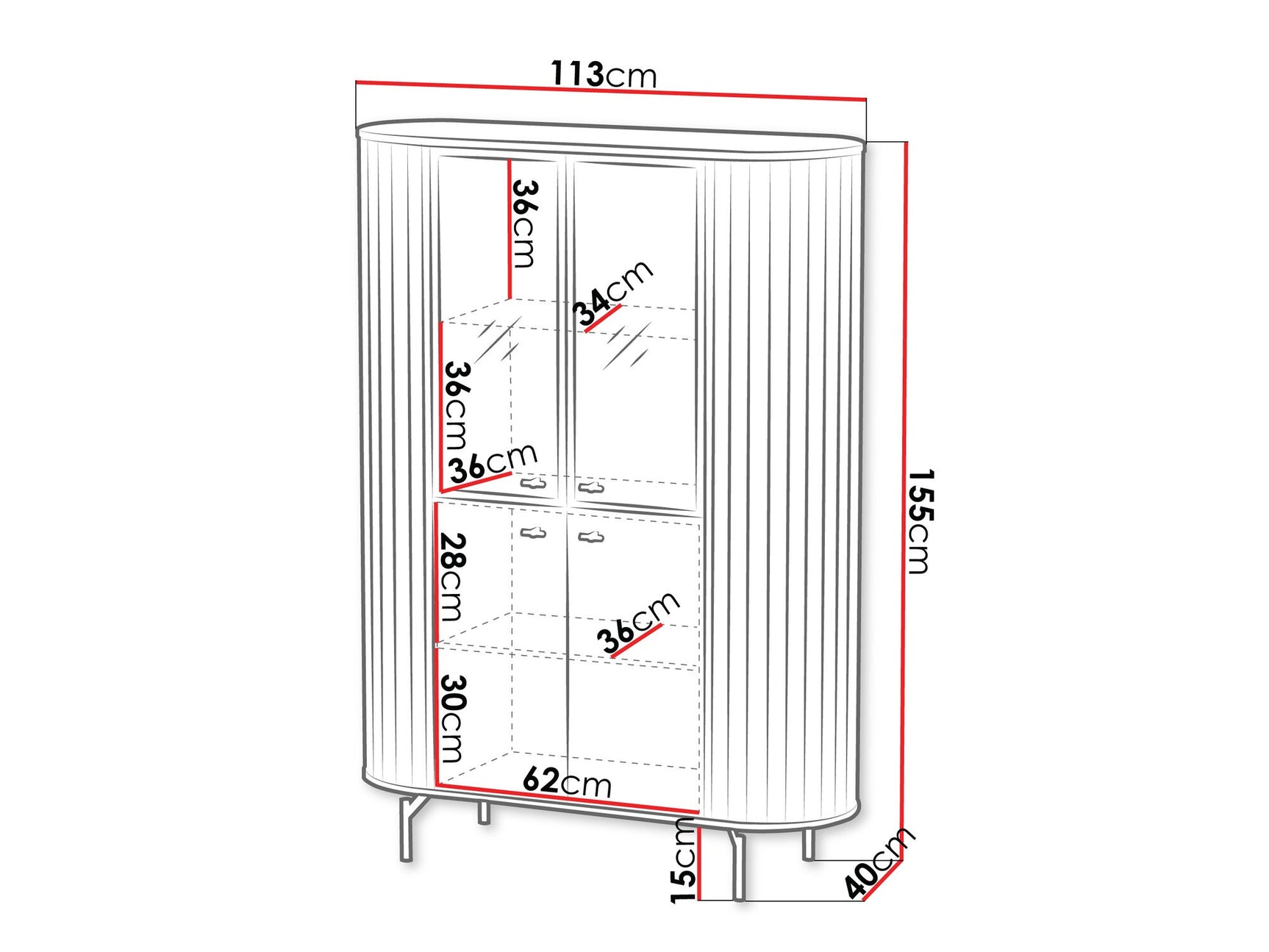 Vitrineskab Ogden T112