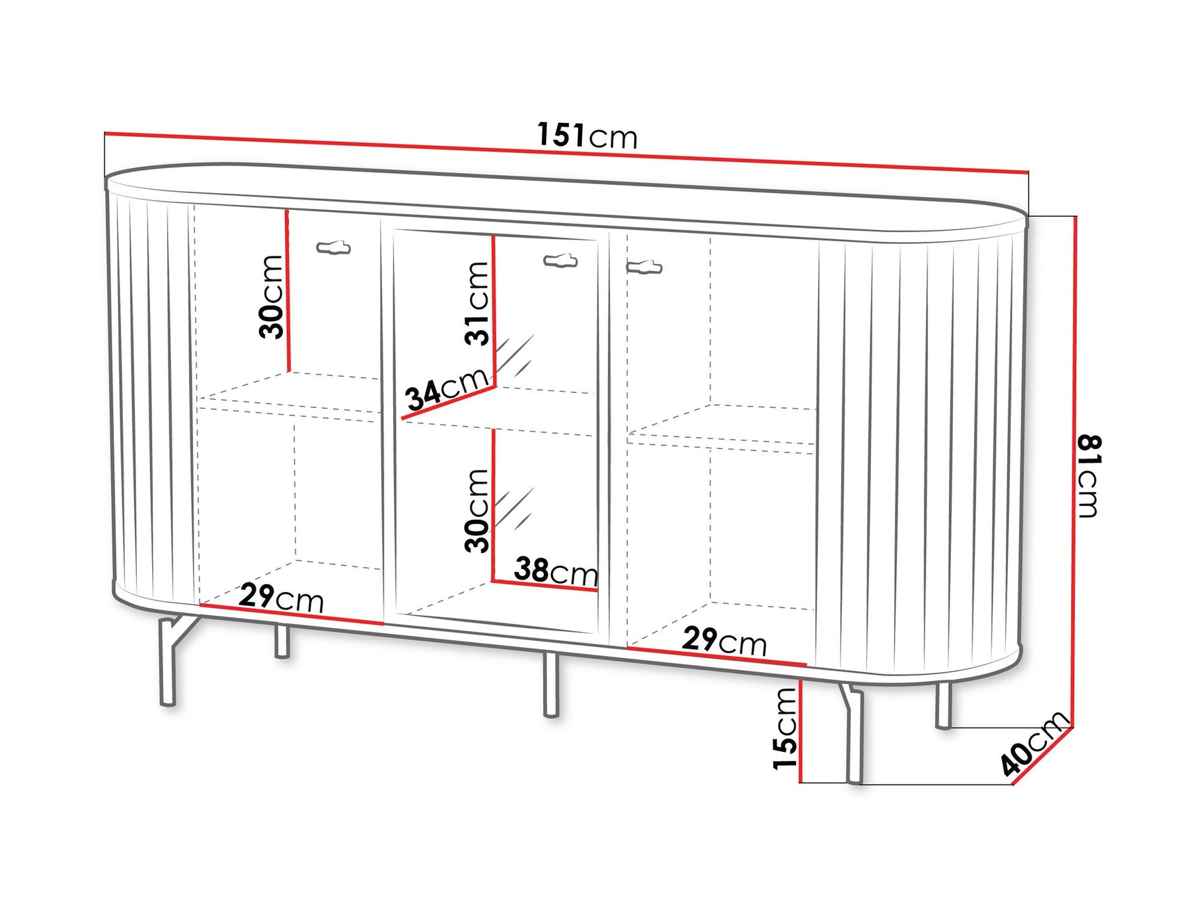 Vitrineskab Ogden T114
