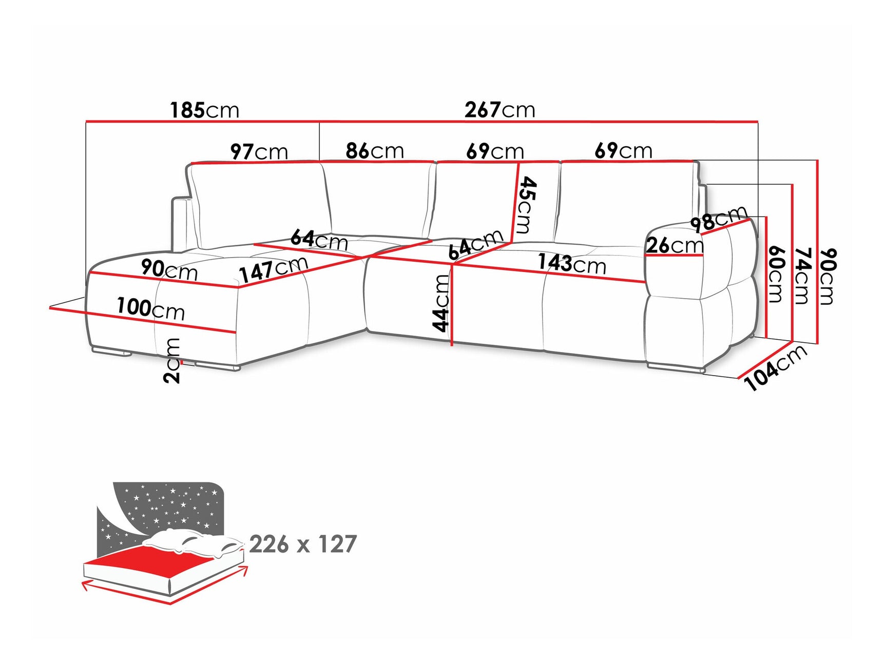 Hjørnesofa Lincoln 198