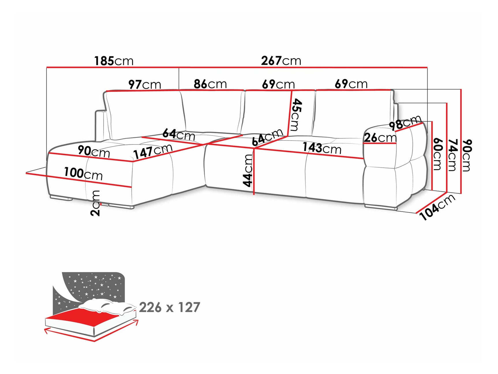 Hjørnesofa Lincoln 198