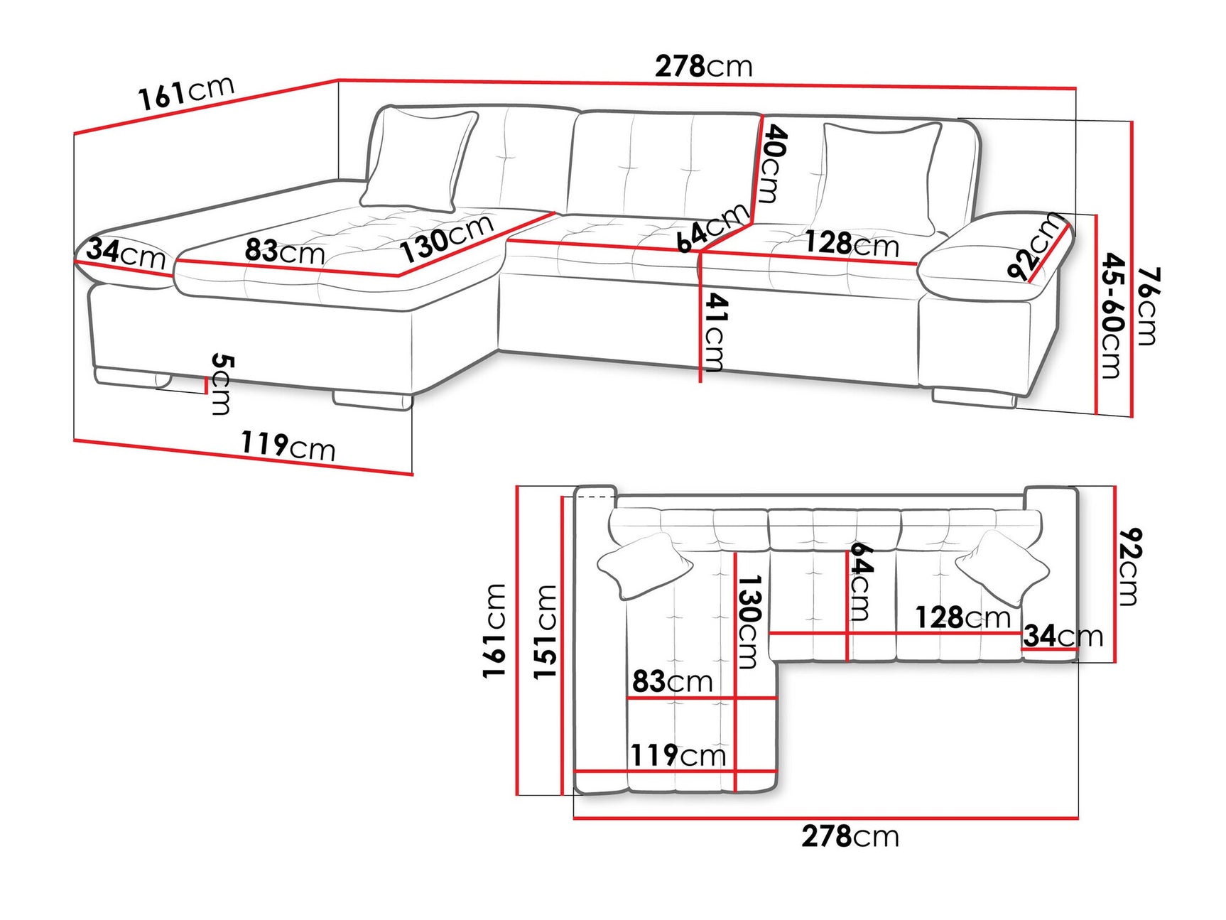 Hjørnesofa Comfivo 219