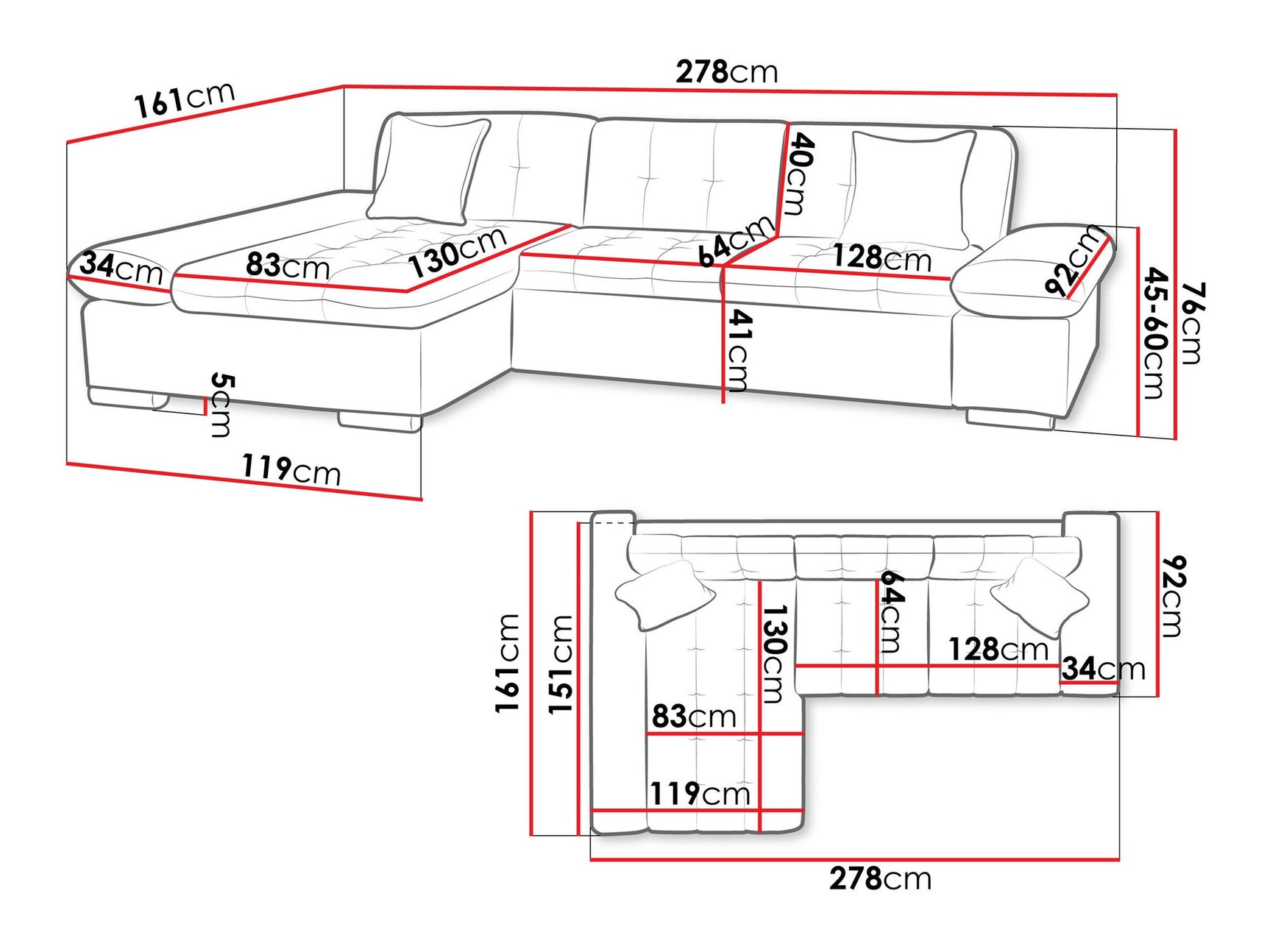 Hjørnesofa Comfivo 219