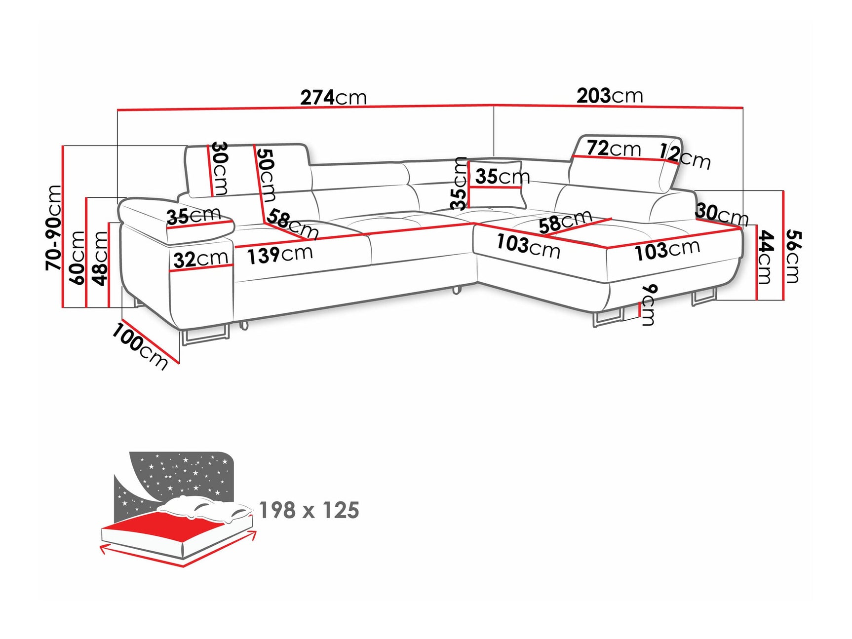 Hjørnesofa Comfivo S100