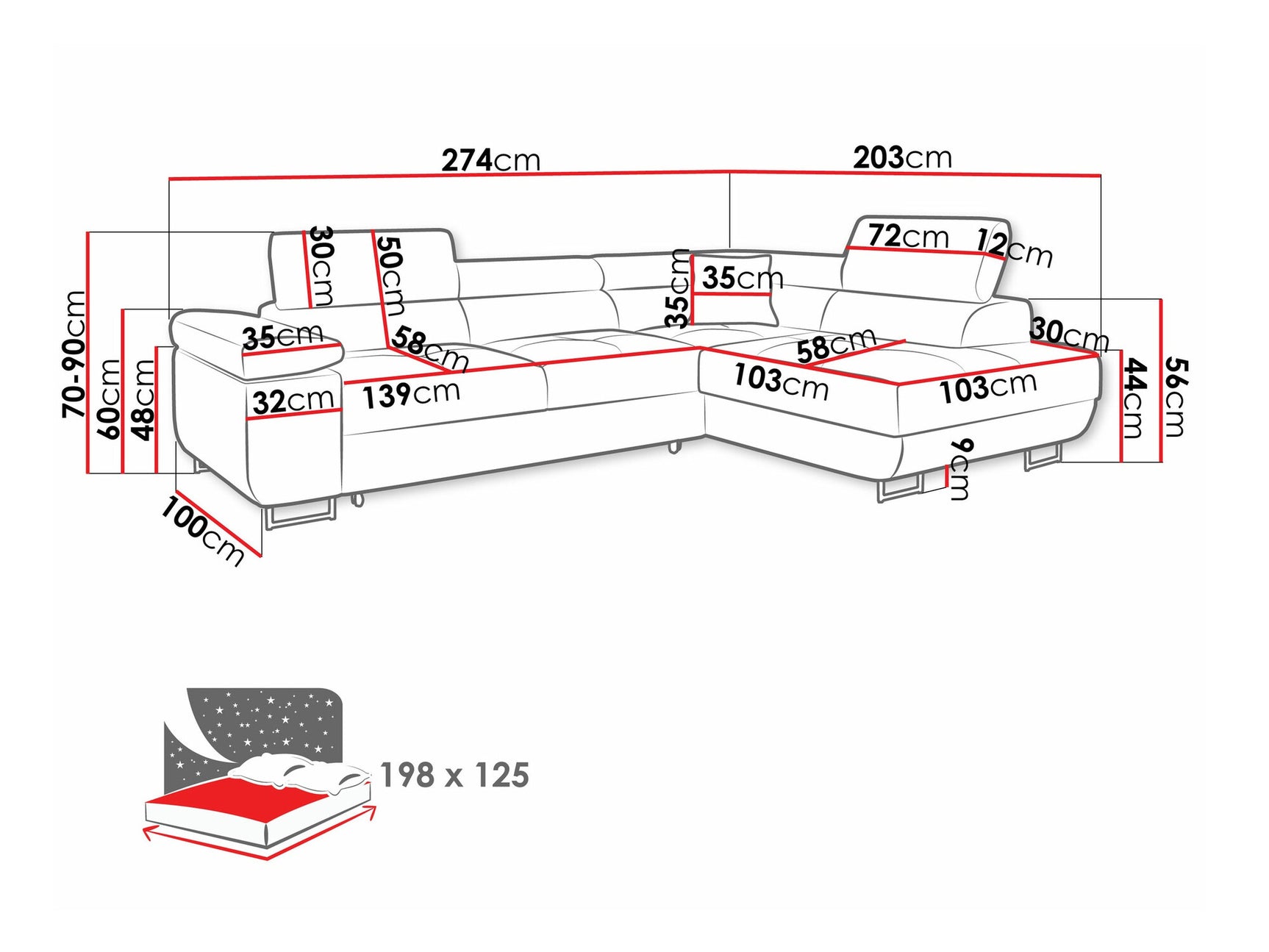 Hjørnesofa Comfivo S100