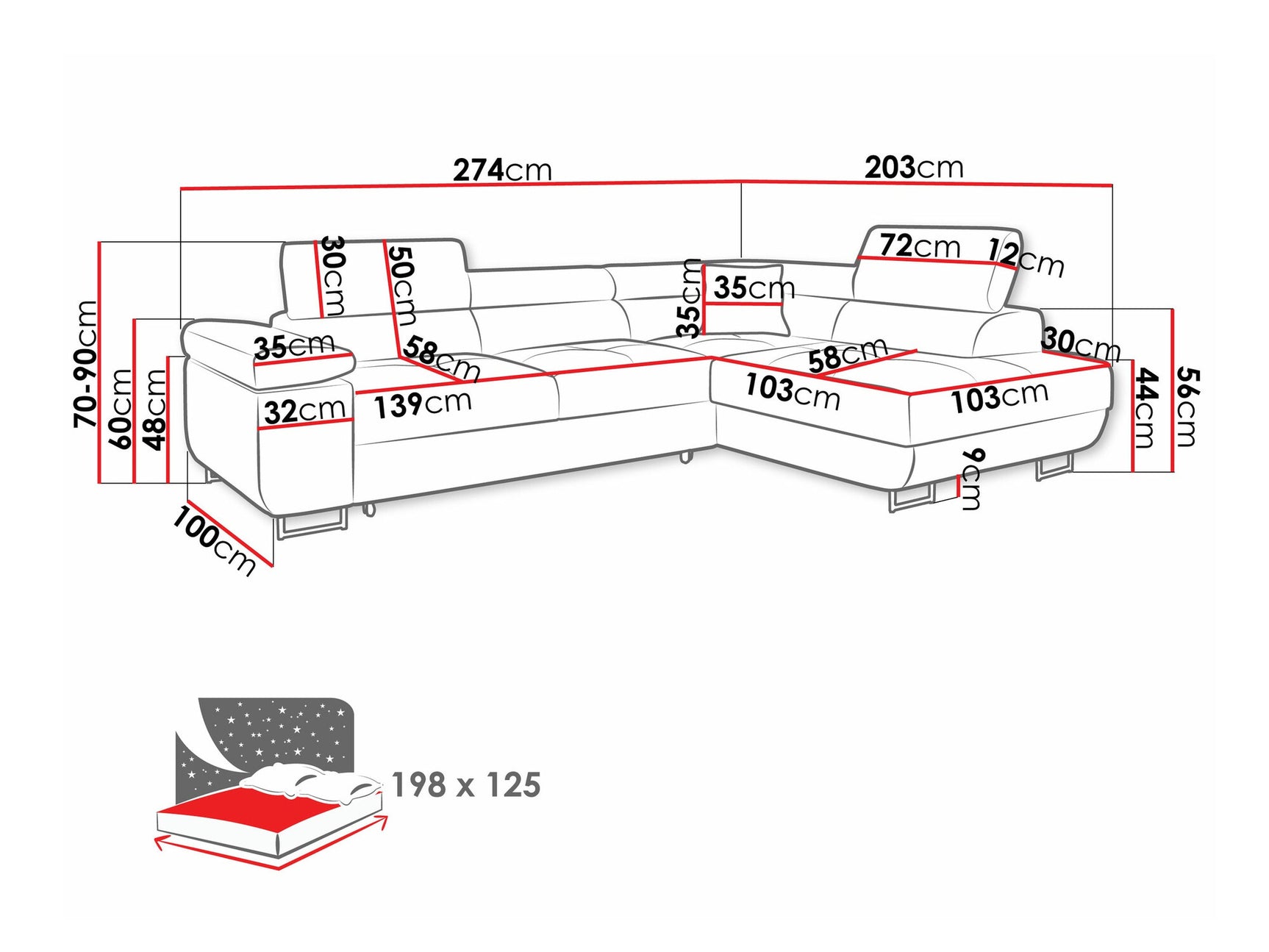 Hjørnesofa Comfivo S100