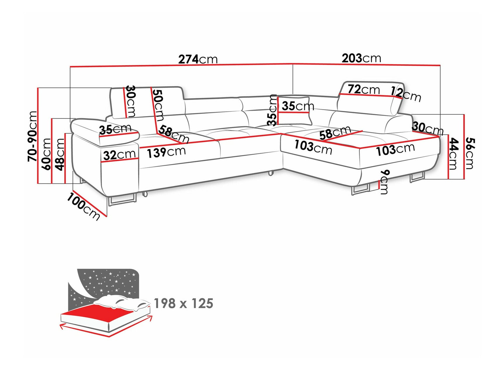 Hjørnesofa Comfivo S100