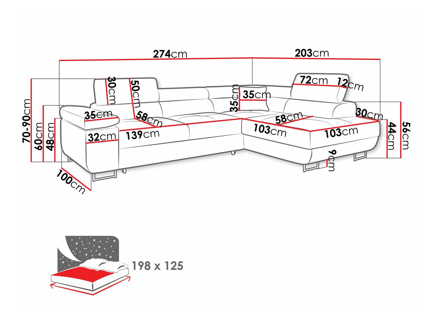 Hjørnesofa Comfivo S100
