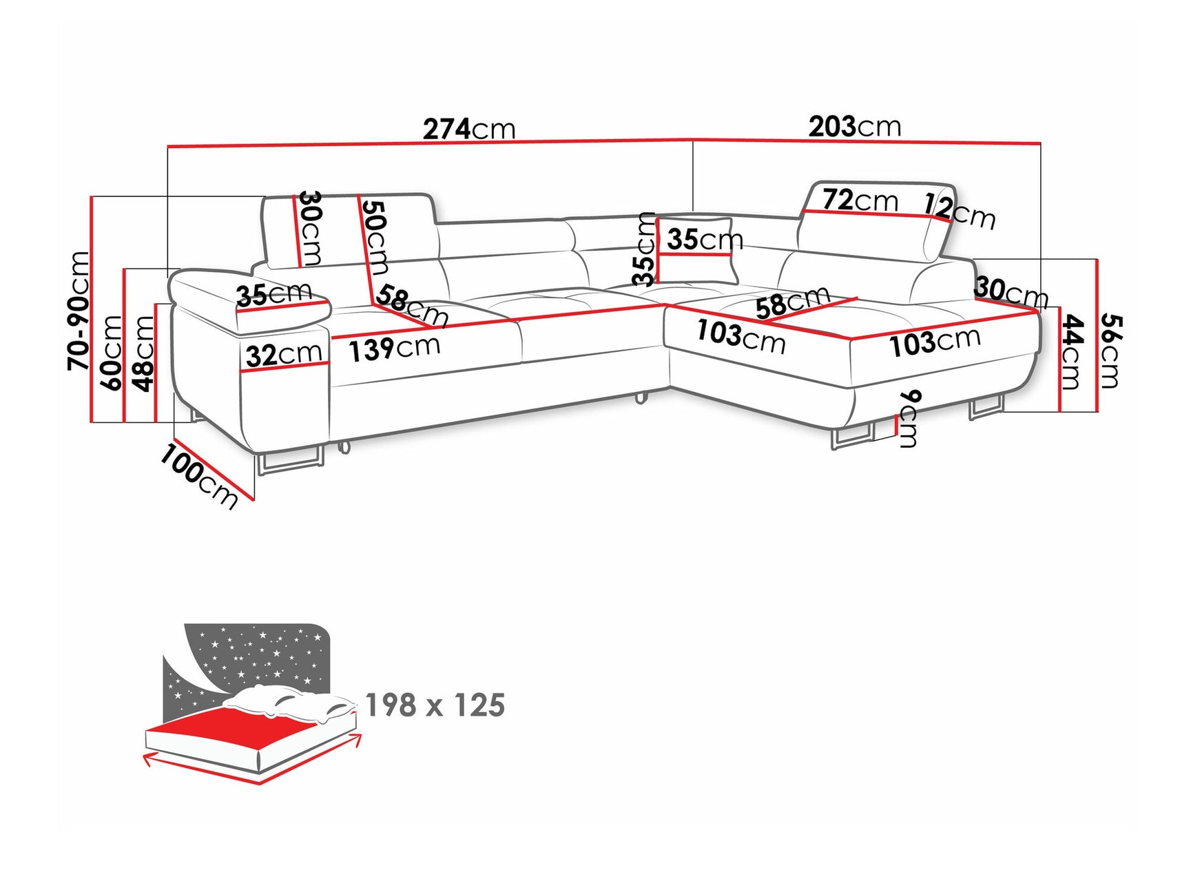 Hjørnesofa Comfivo S100