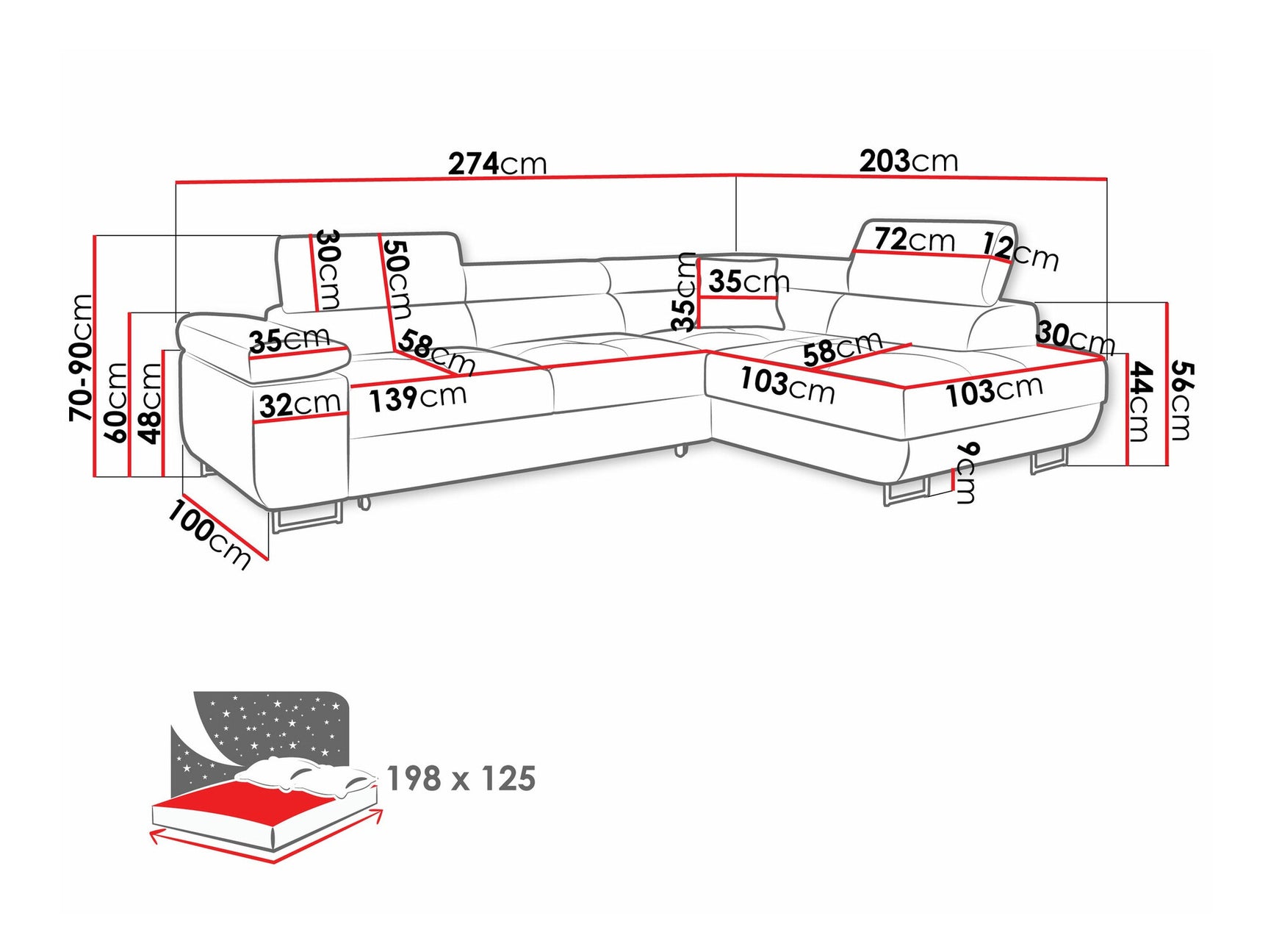 Hjørnesofa Comfivo S100