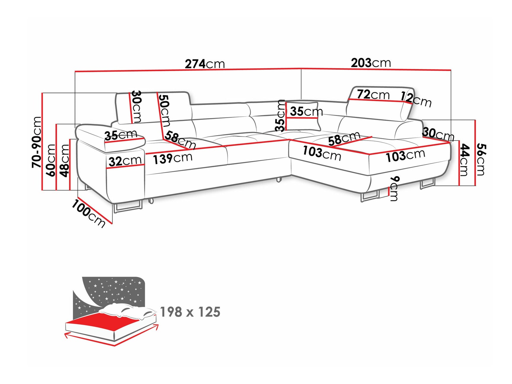 Hjørnesofa Comfivo S100