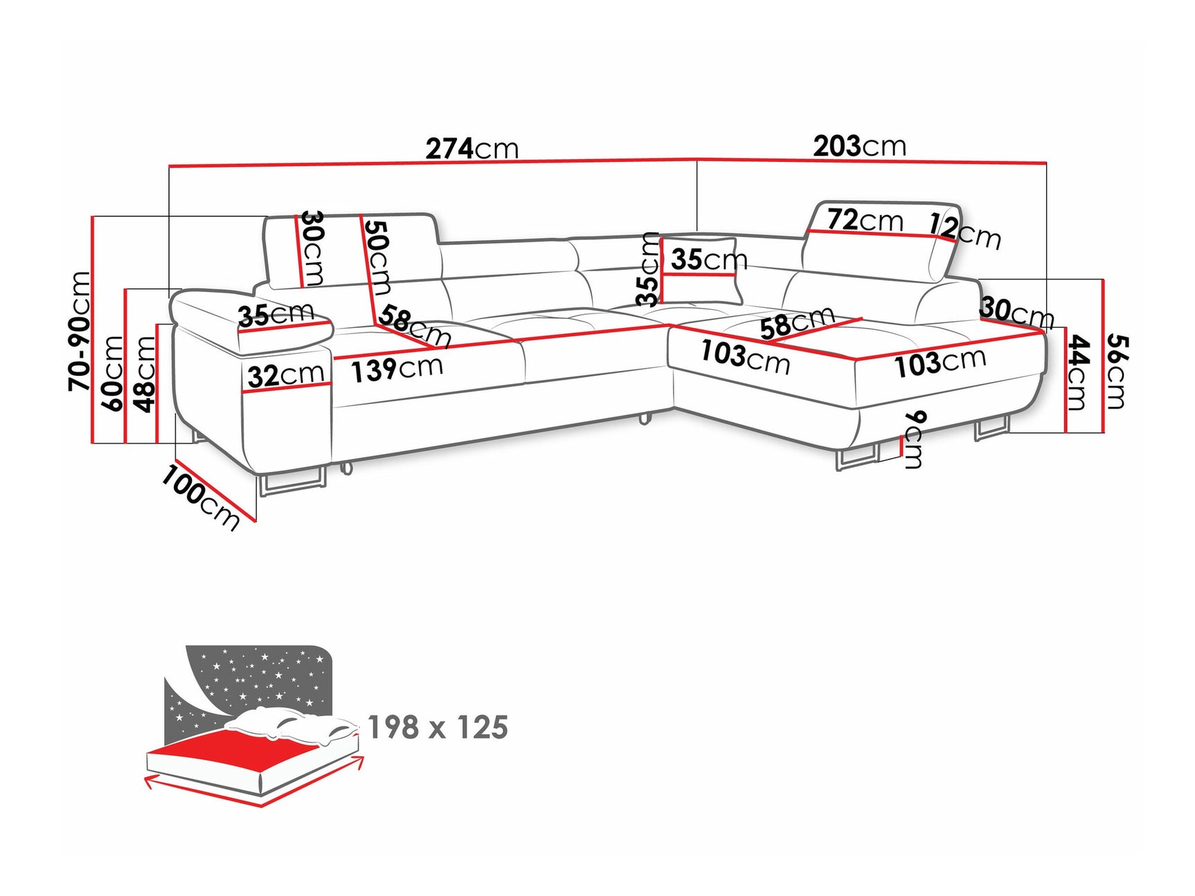 Hjørnesofa Comfivo S100