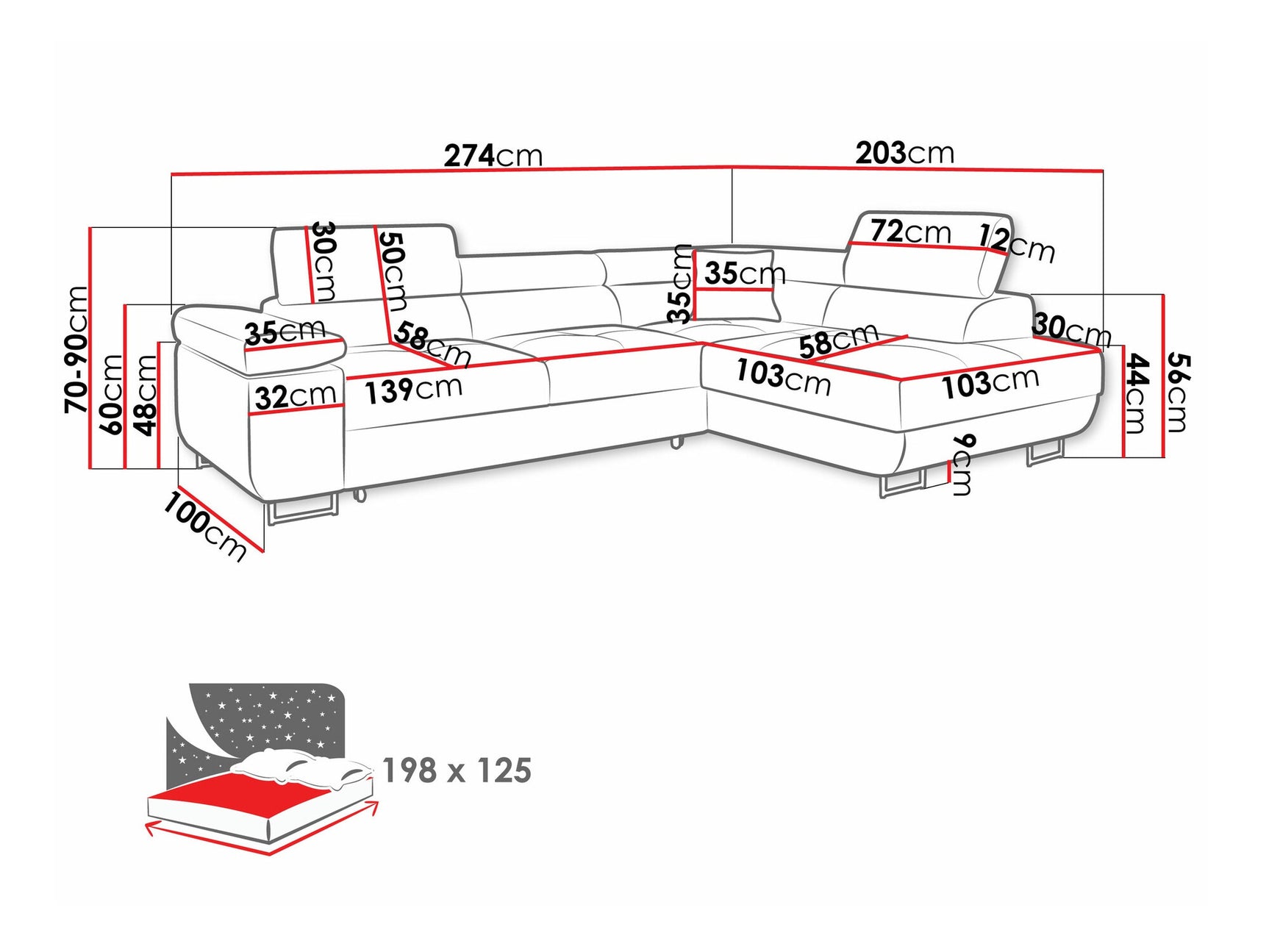 Hjørnesofa Comfivo S100