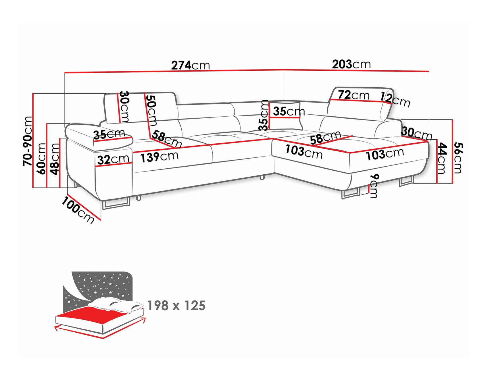Hjørnesofa Comfivo S100