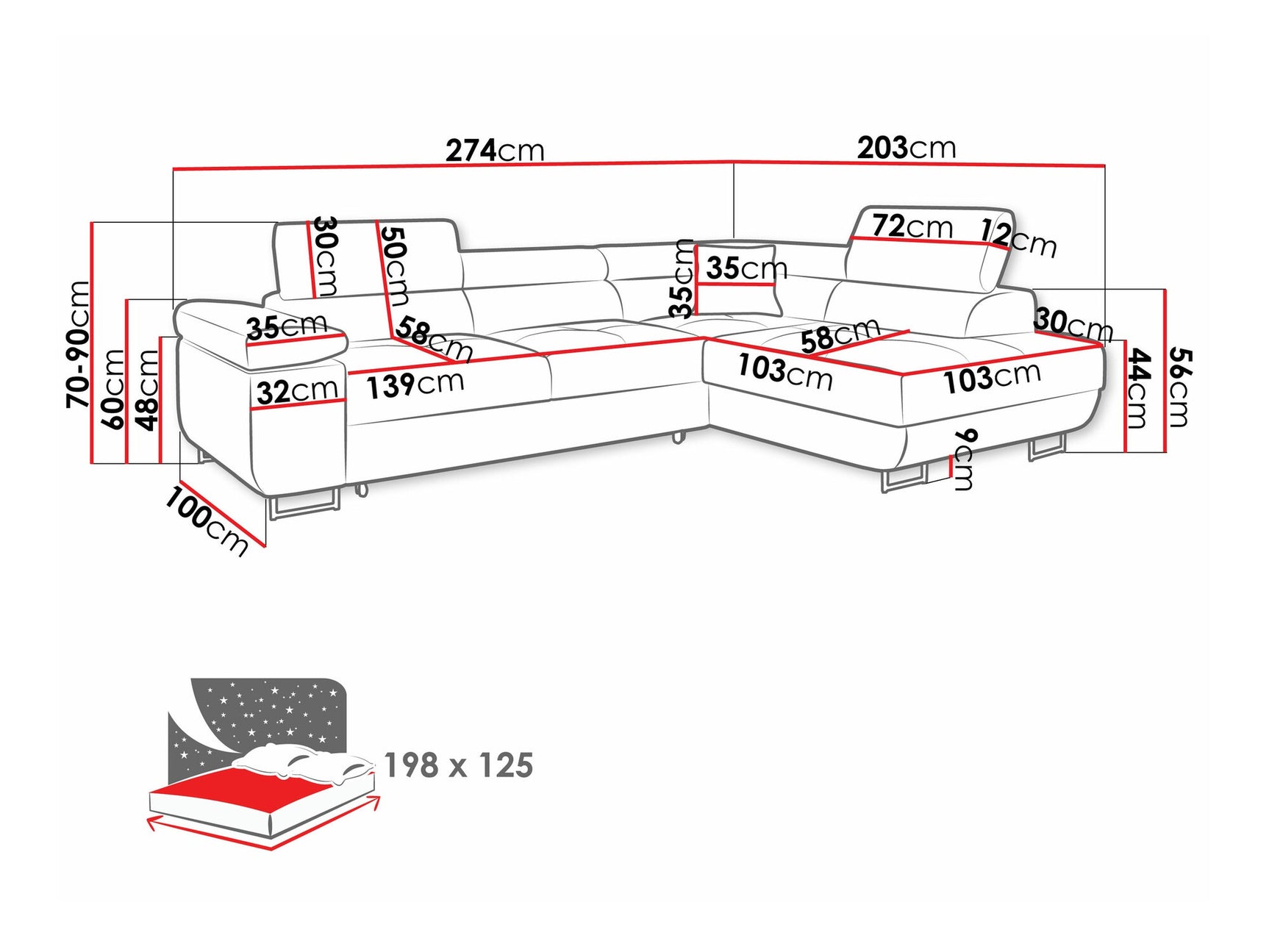 Hjørnesofa Comfivo S100