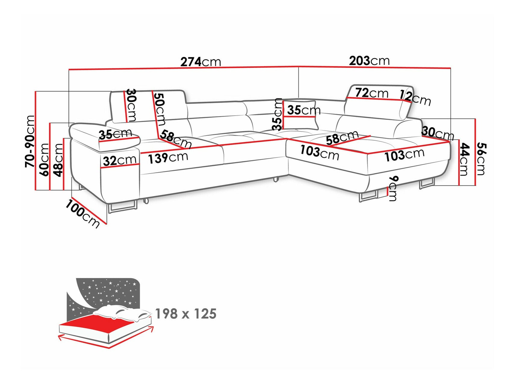Hjørnesofa Comfivo S100