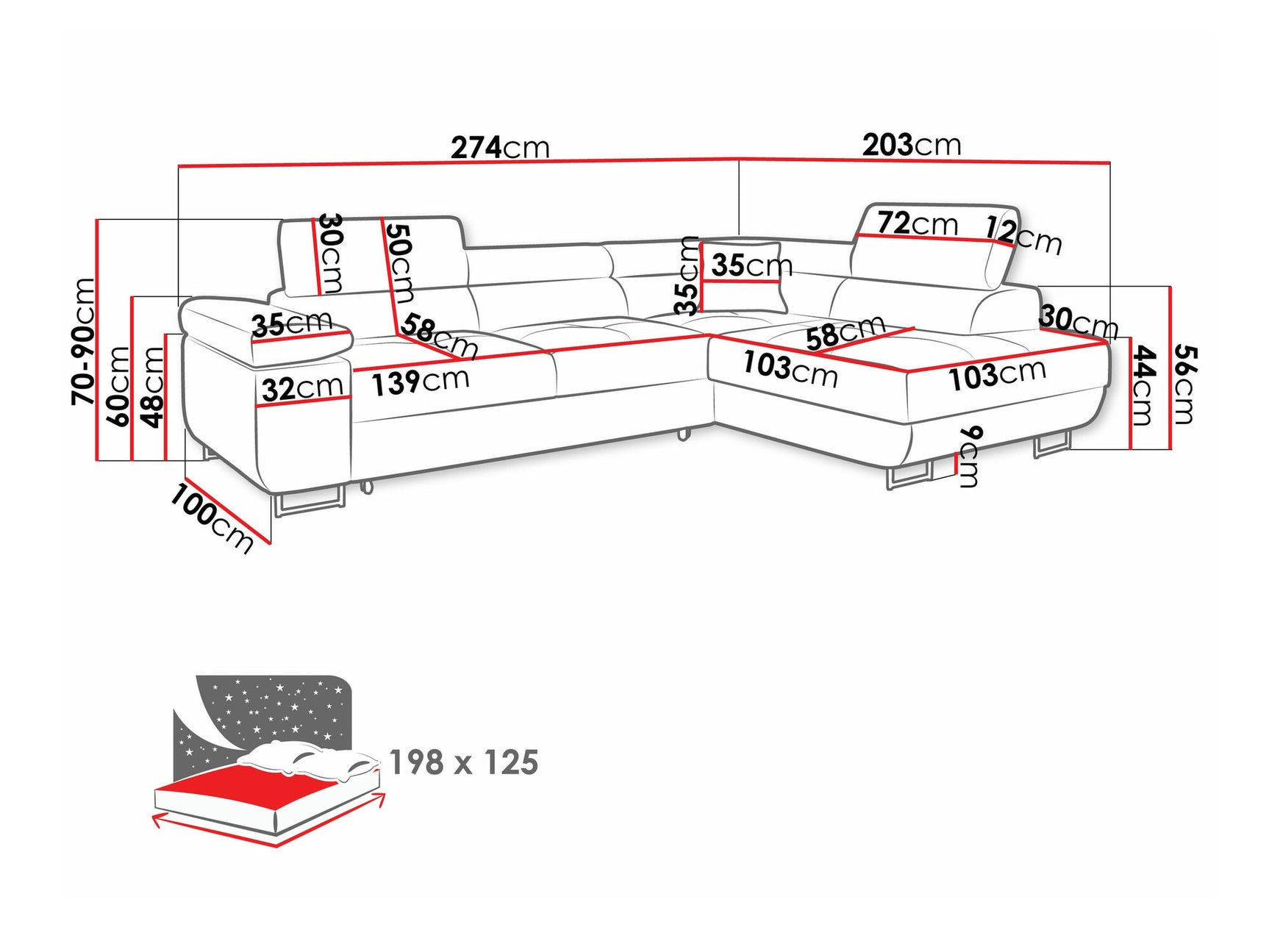 Hjørnesofa Comfivo S100