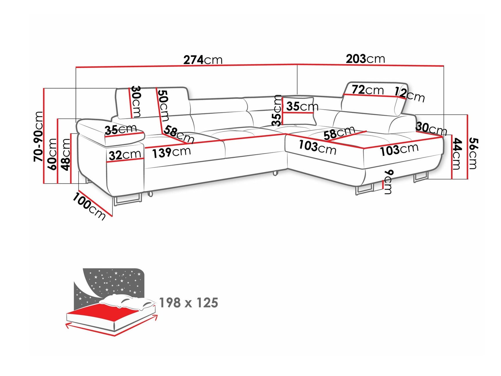 Hjørnesofa Comfivo S100