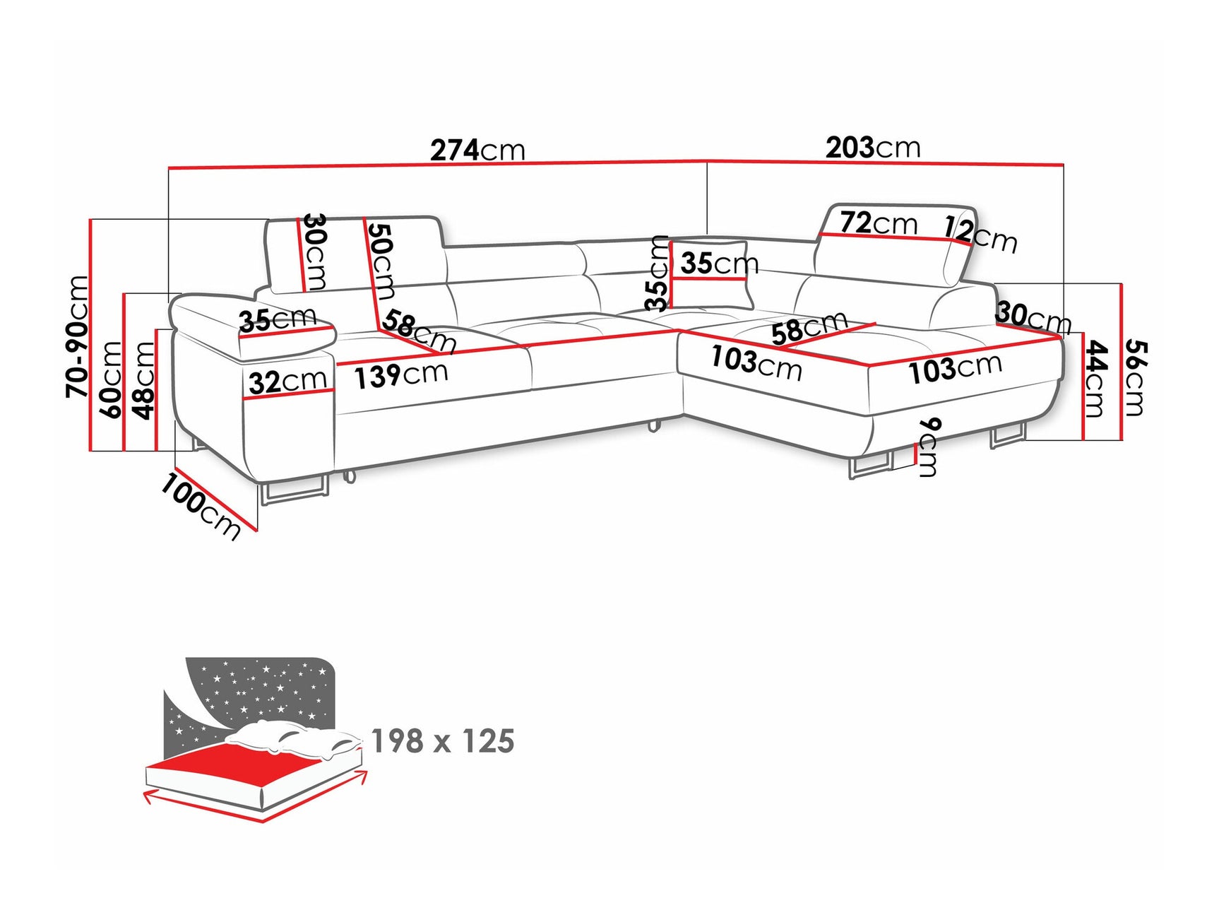 Hjørnesofa Comfivo S100