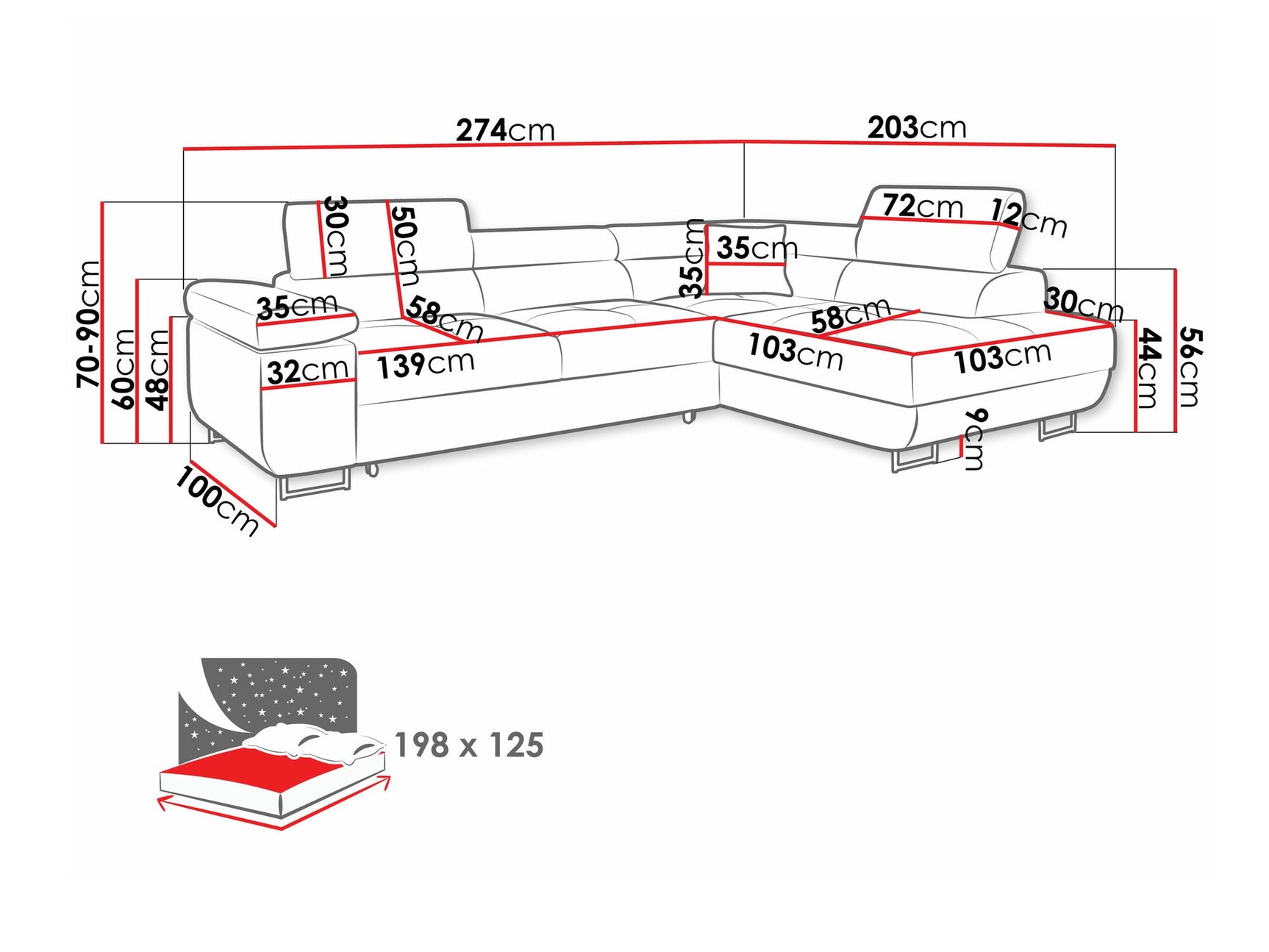 Hjørnesofa Comfivo S100