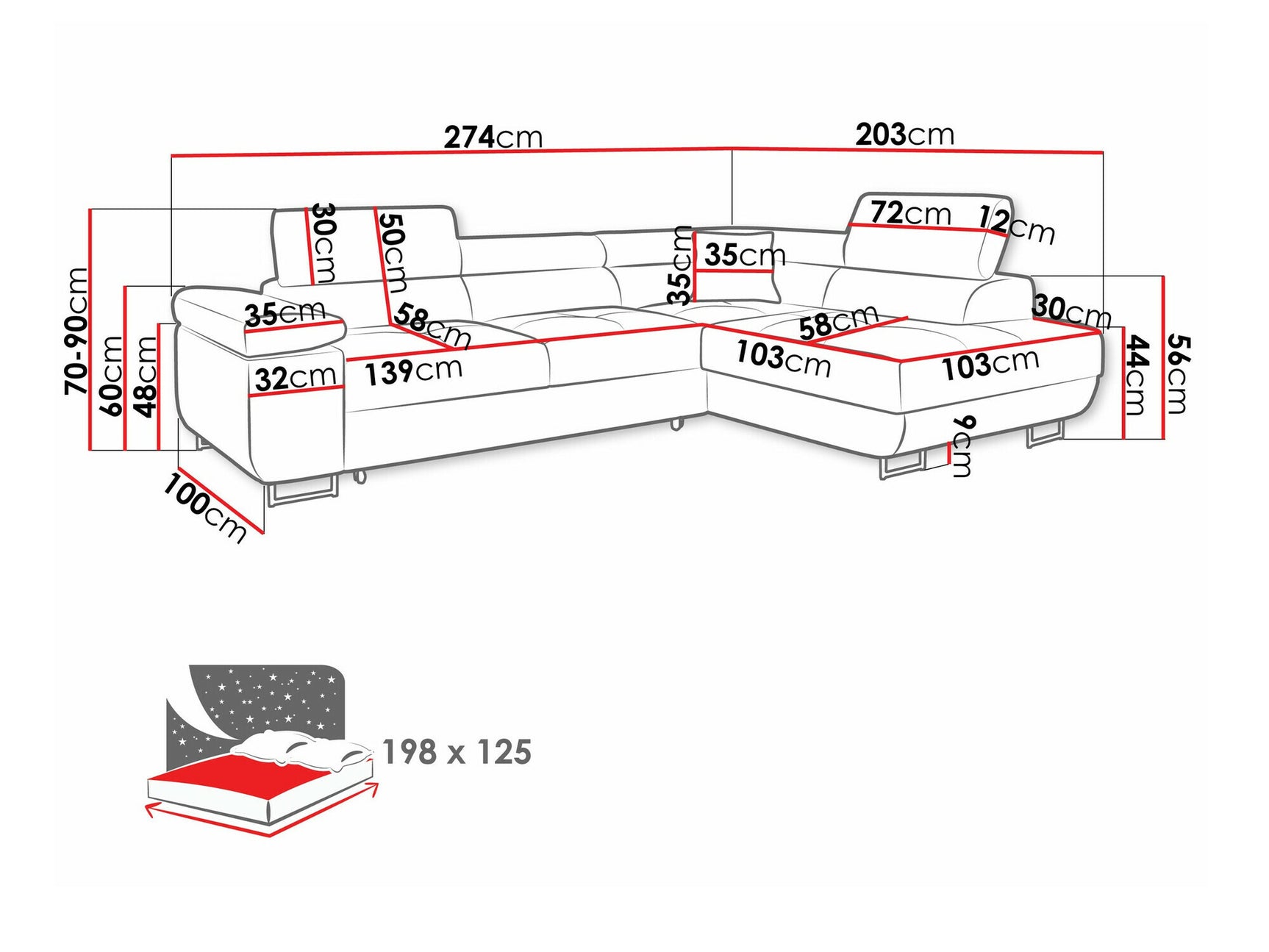 Hjørnesofa Comfivo S100