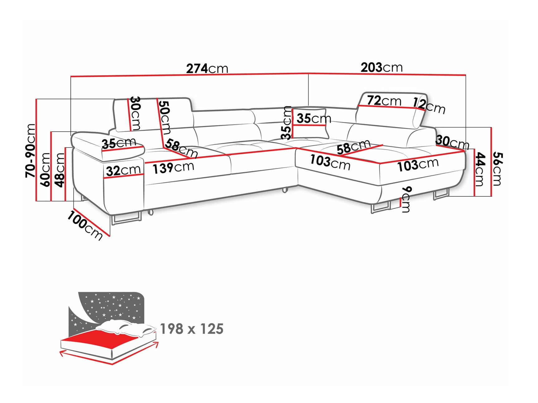 Hjørnesofa Comfivo S100
