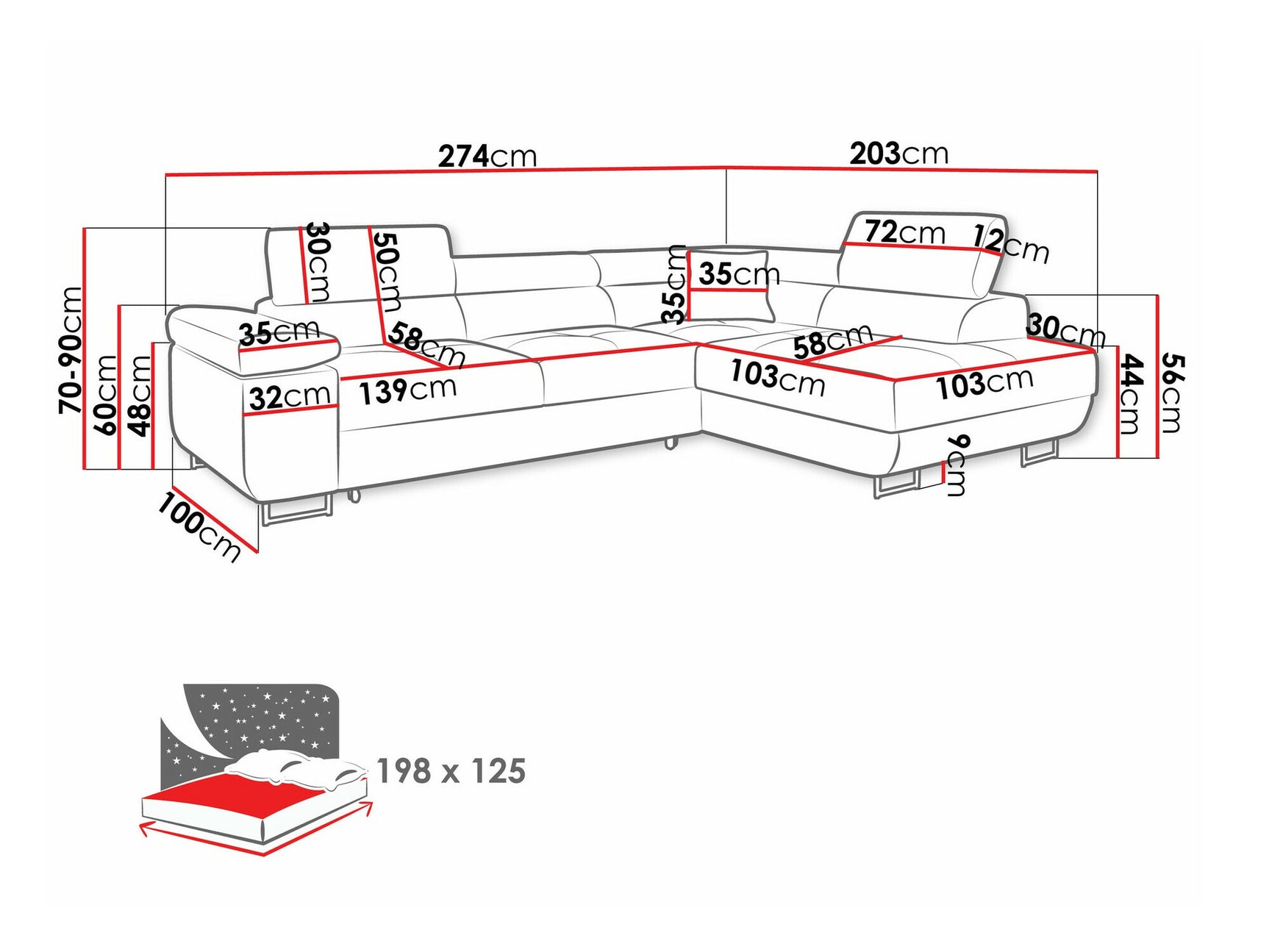 Hjørnesofa Comfivo S100