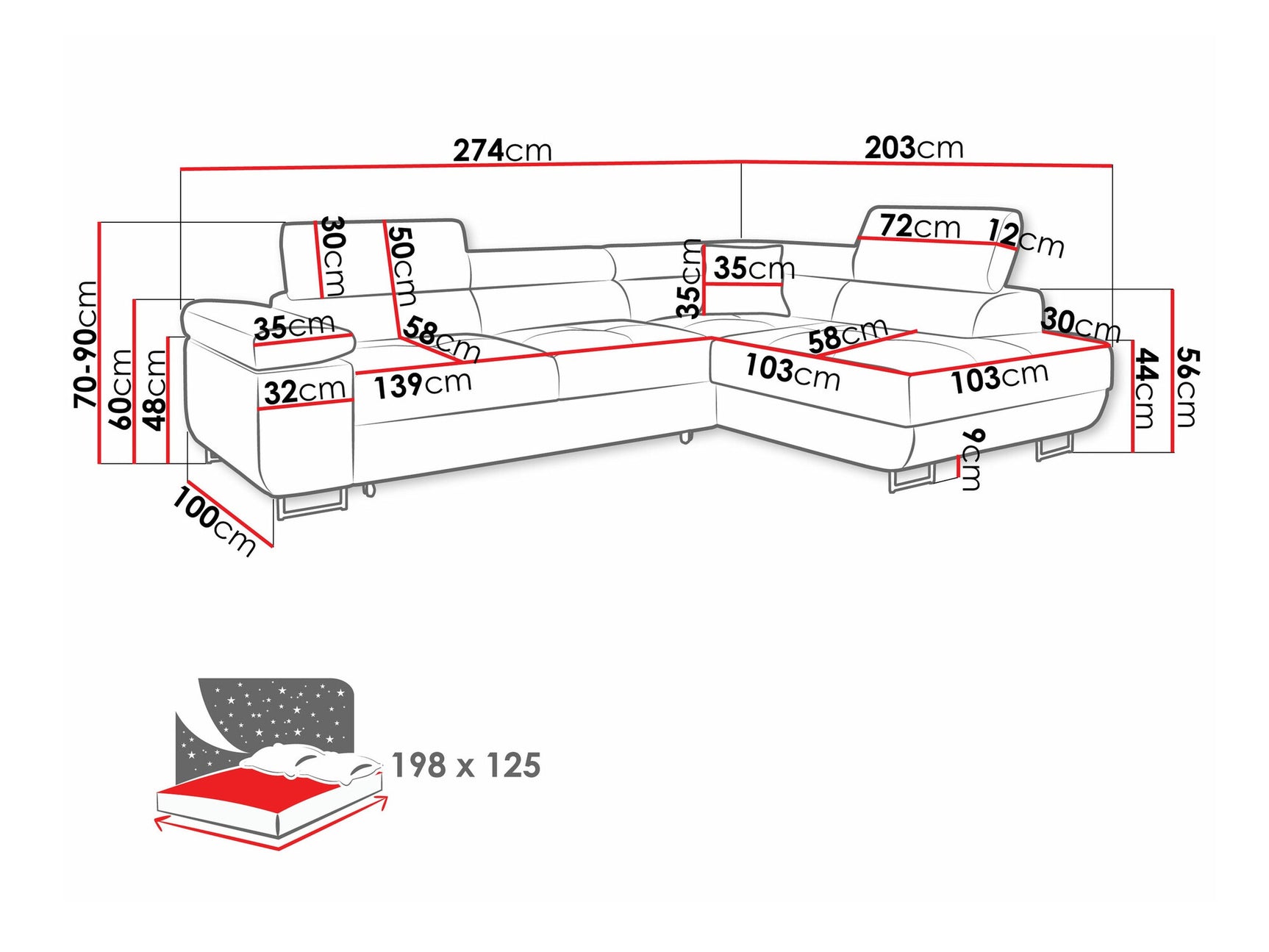 Hjørnesofa Comfivo S100