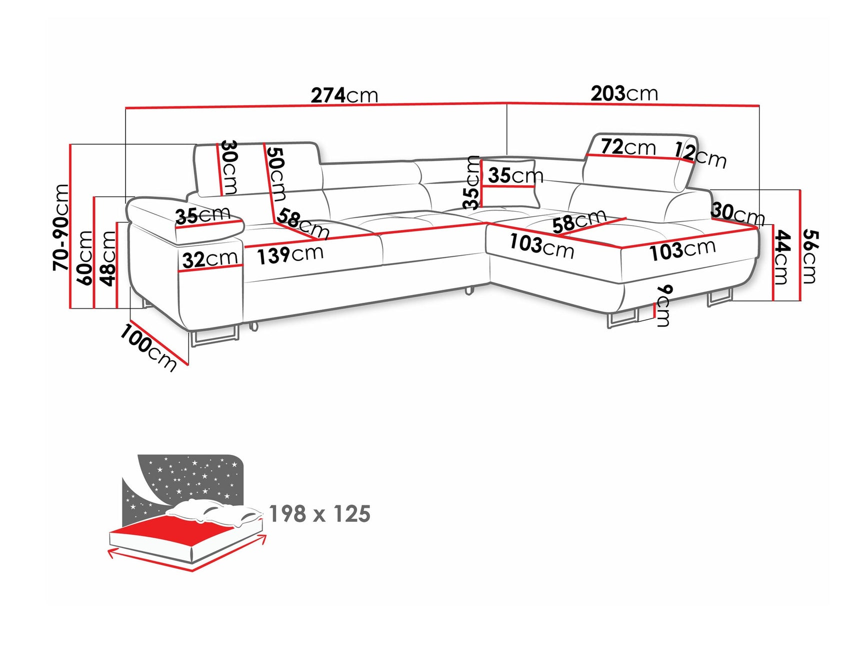 Hjørnesofa Comfivo S100