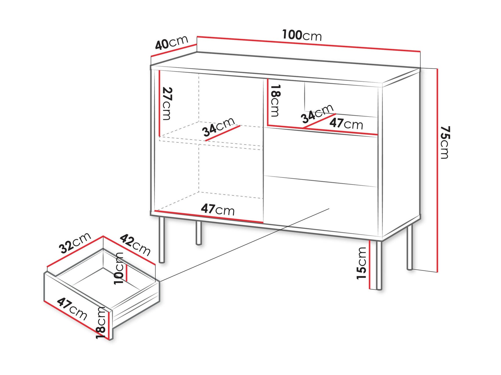Chest of drawers Charlotte AG100
