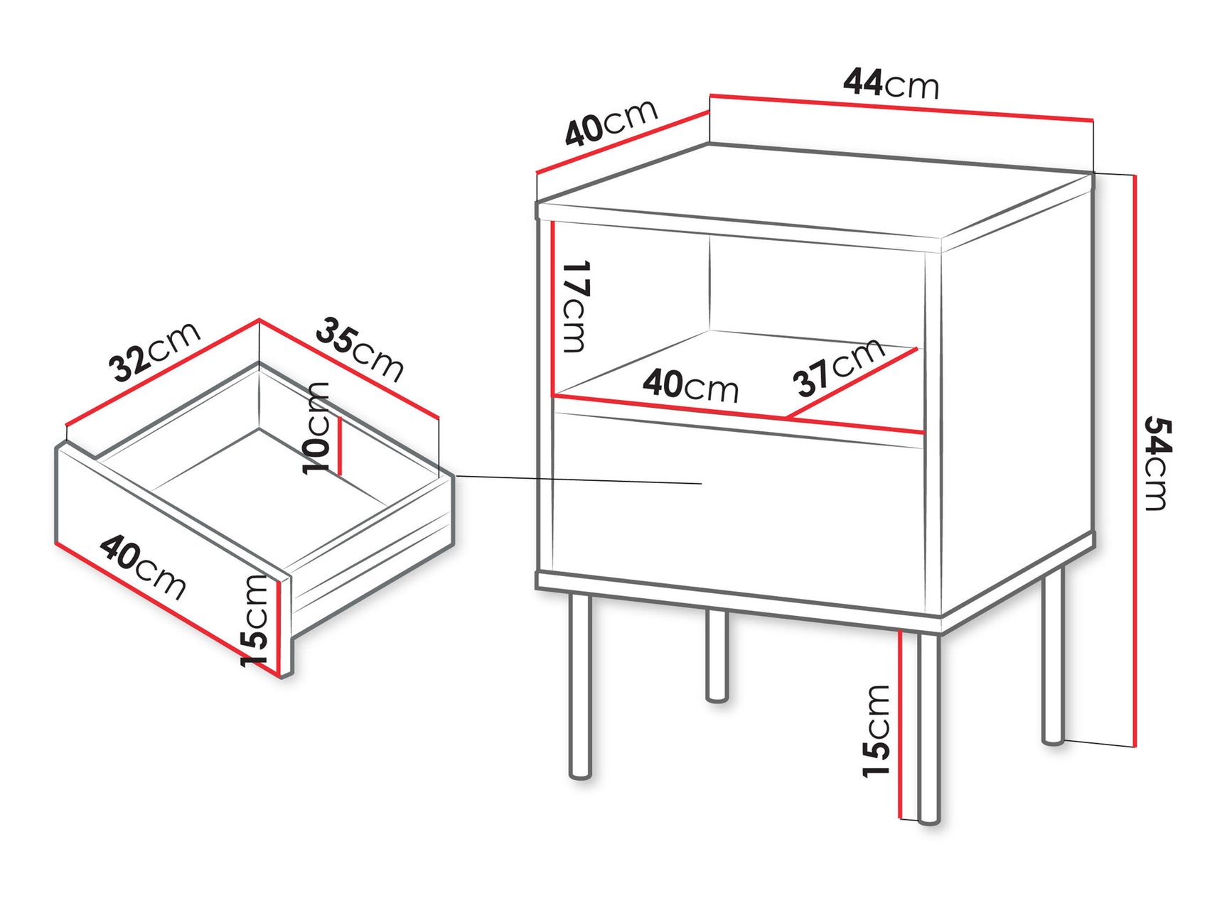 Set of bedside tables Charlotte AG108