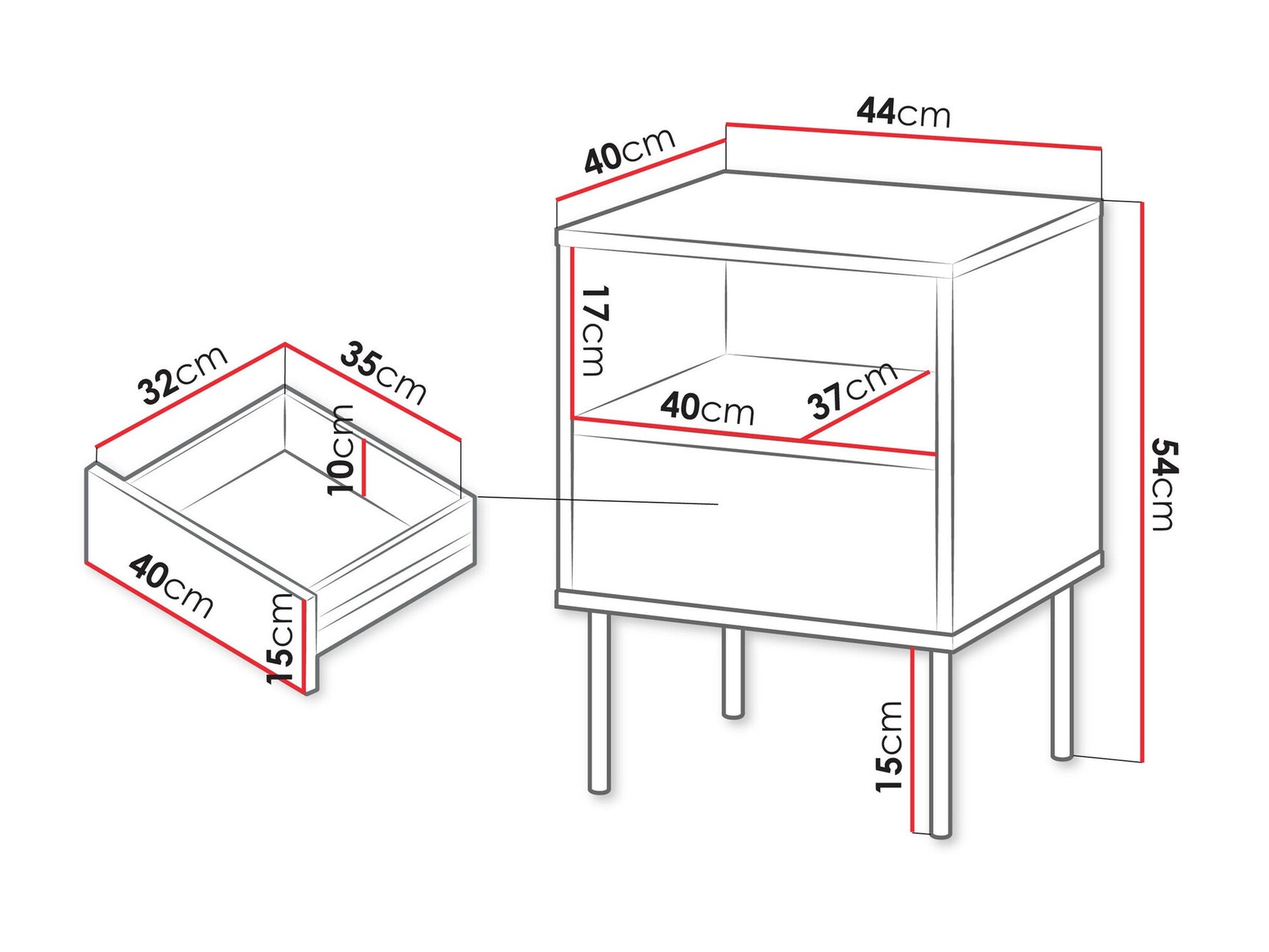 Set of bedside tables Charlotte AG108
