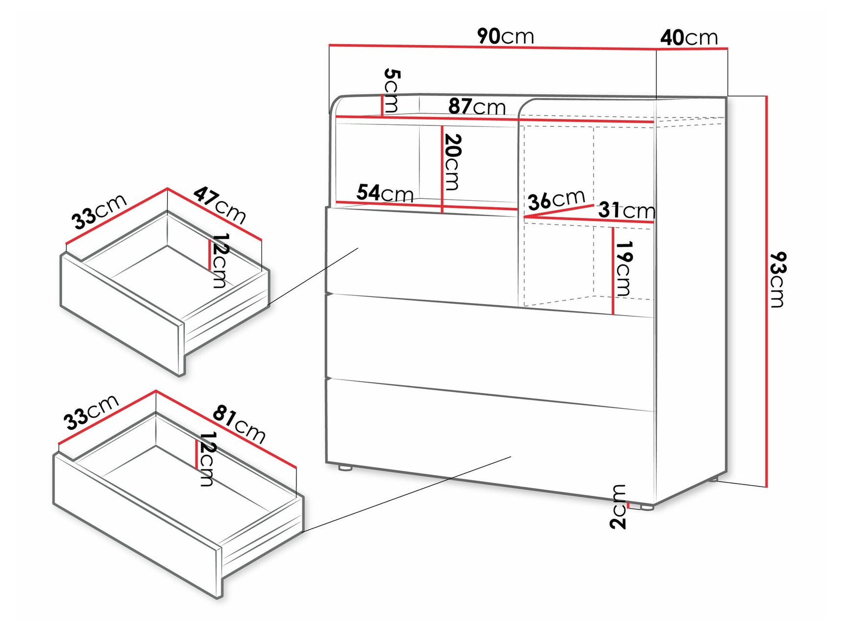 Chest of drawers Domcali 109