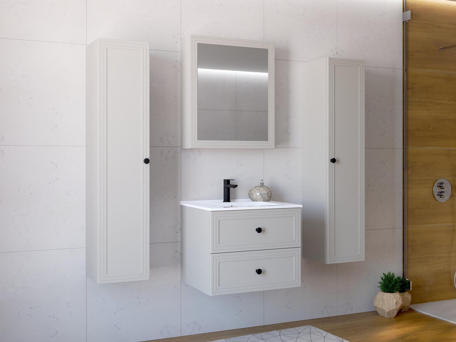 Vægmonteret badeværelsesskab Fiovele 100