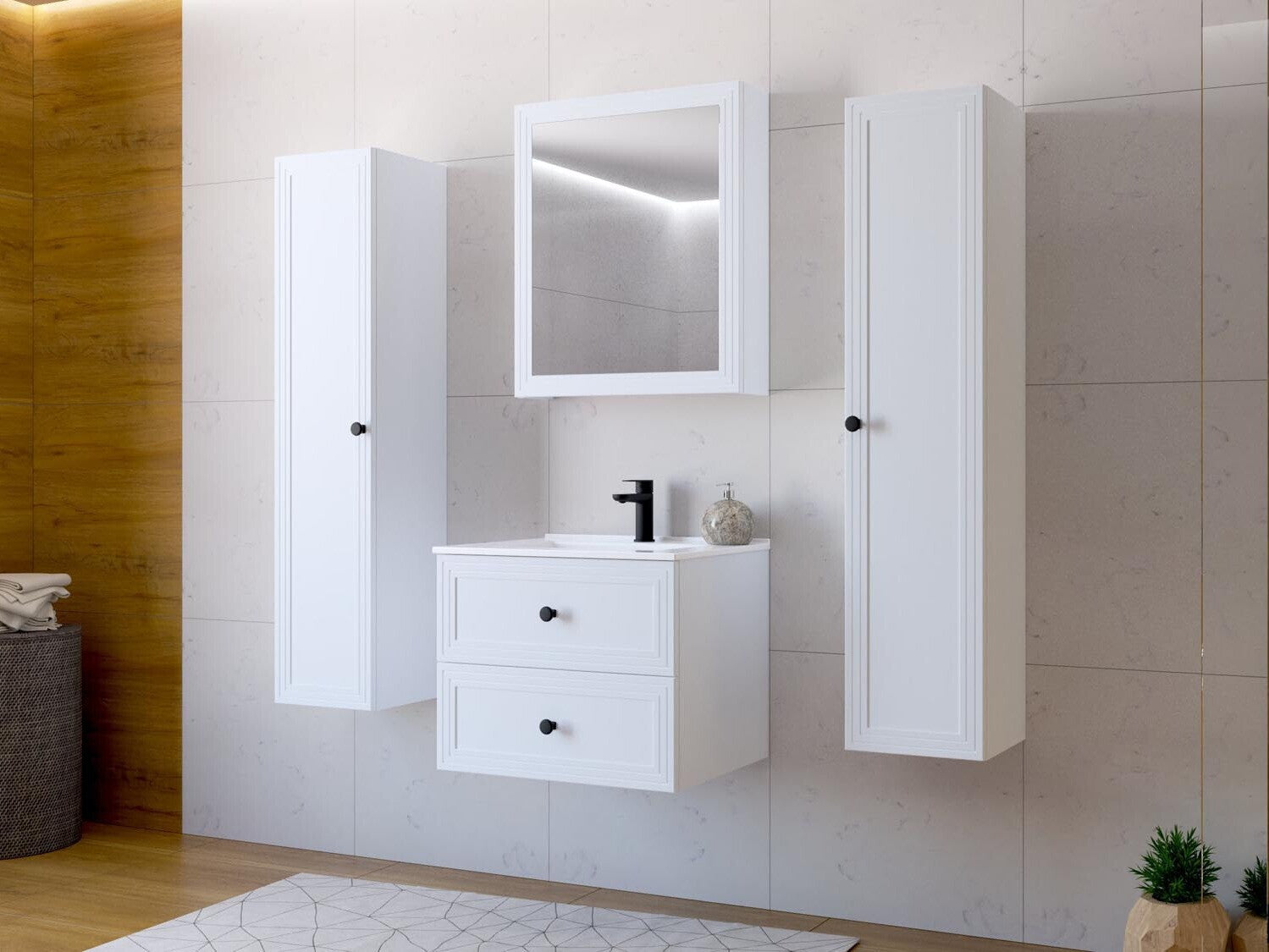 Vægmonteret badeværelsesskab Fiovele 101