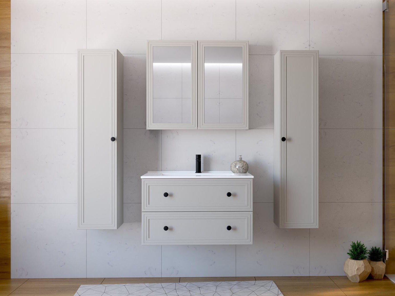 Vægmonteret badeværelsesskab Fiovele 102