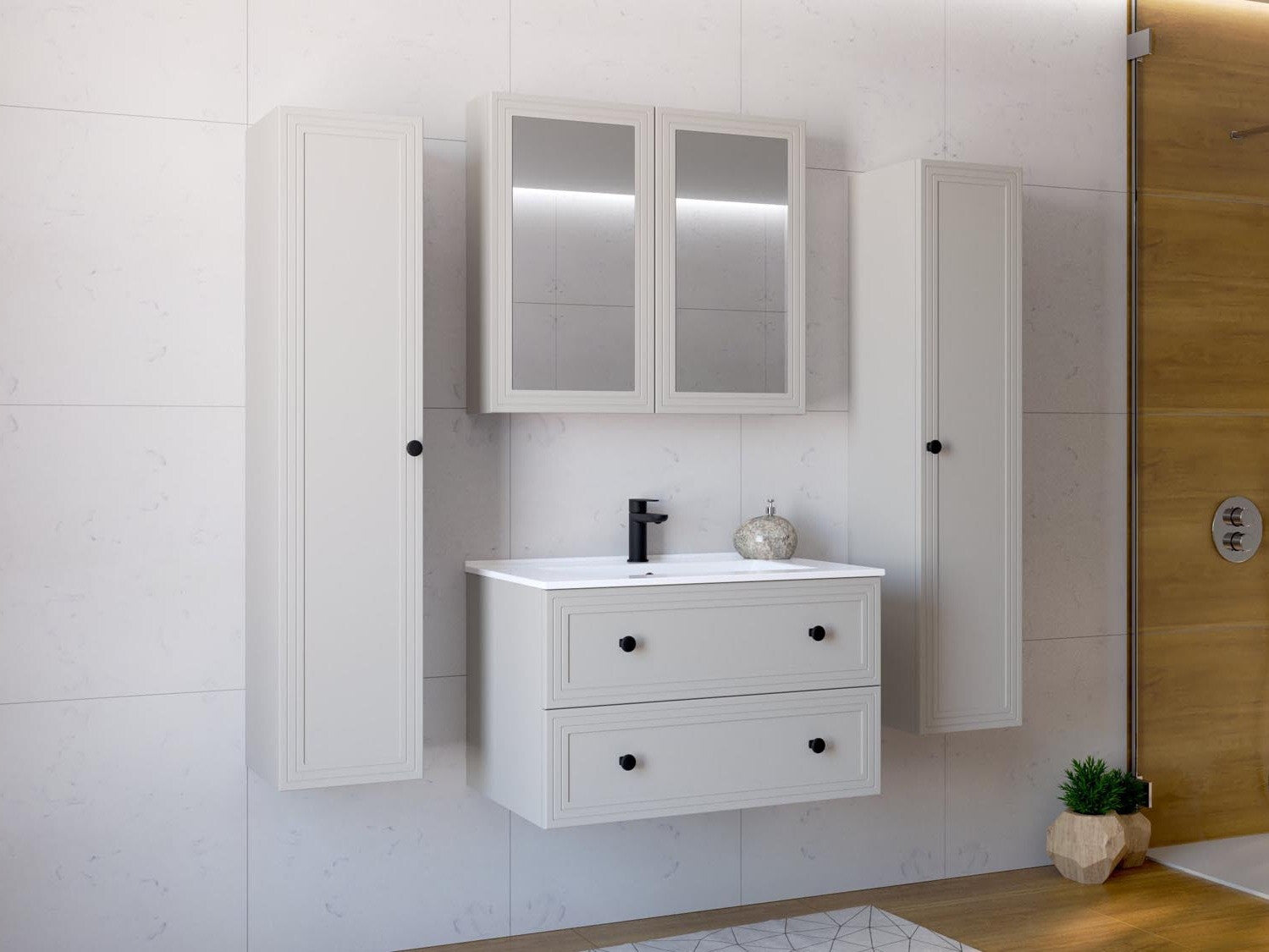 Stående badeværelseskab til håndvask Fiovele 104