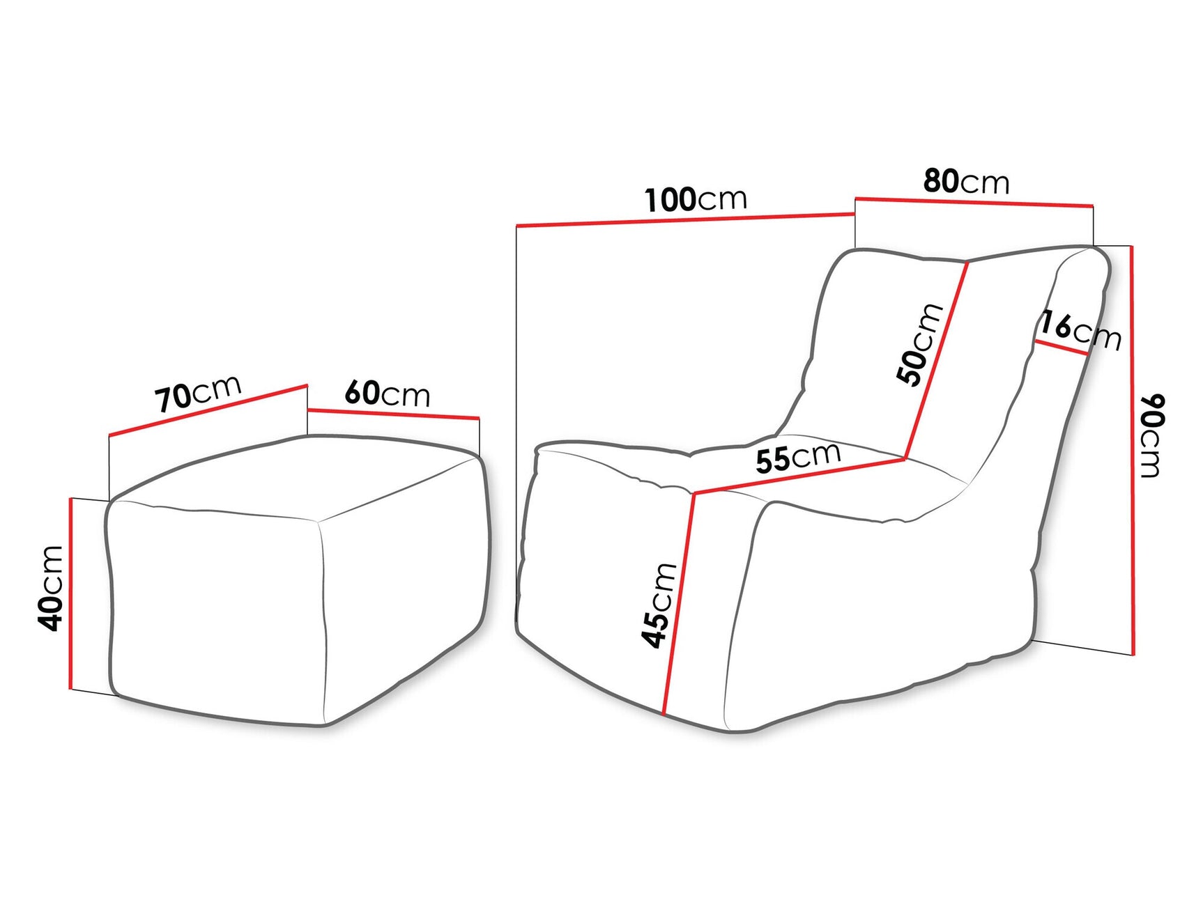 Sækkestol Rockford 104