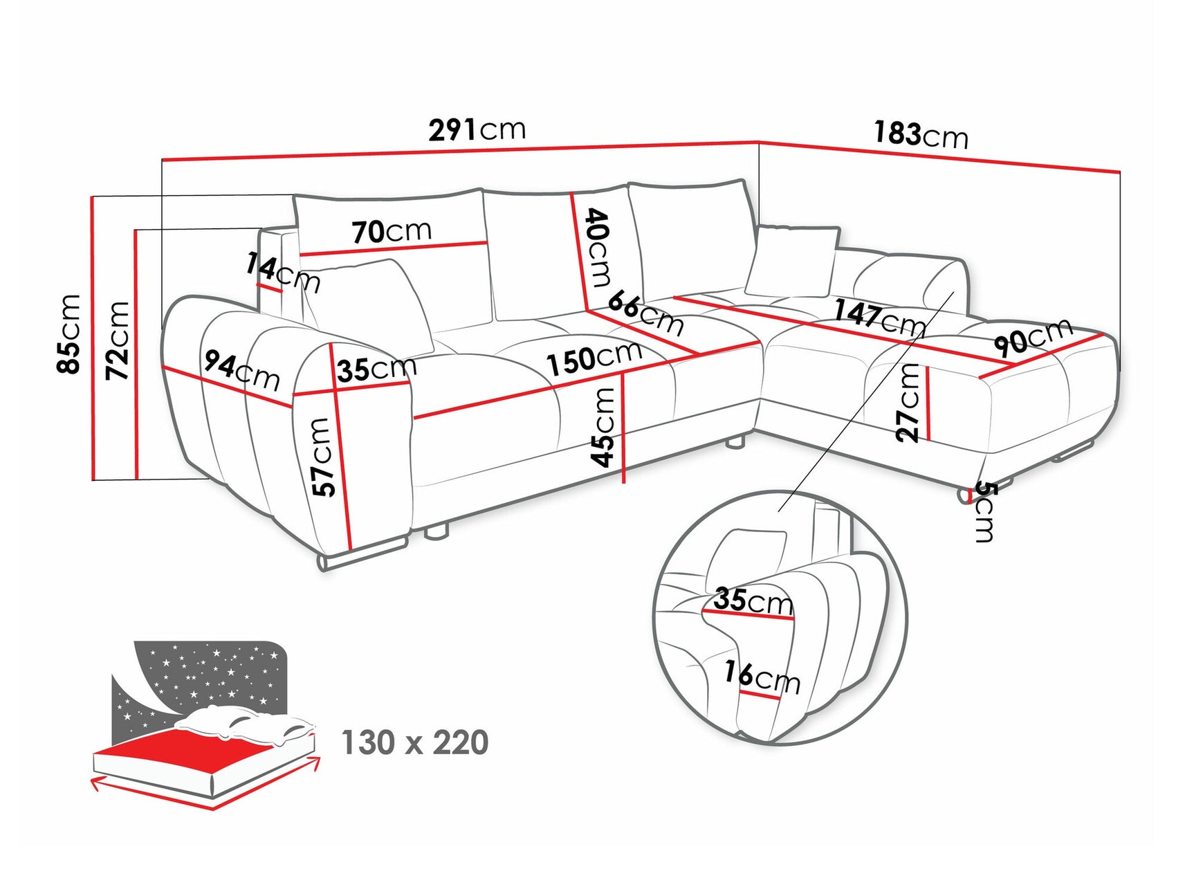Hjørnesofa Camden 100