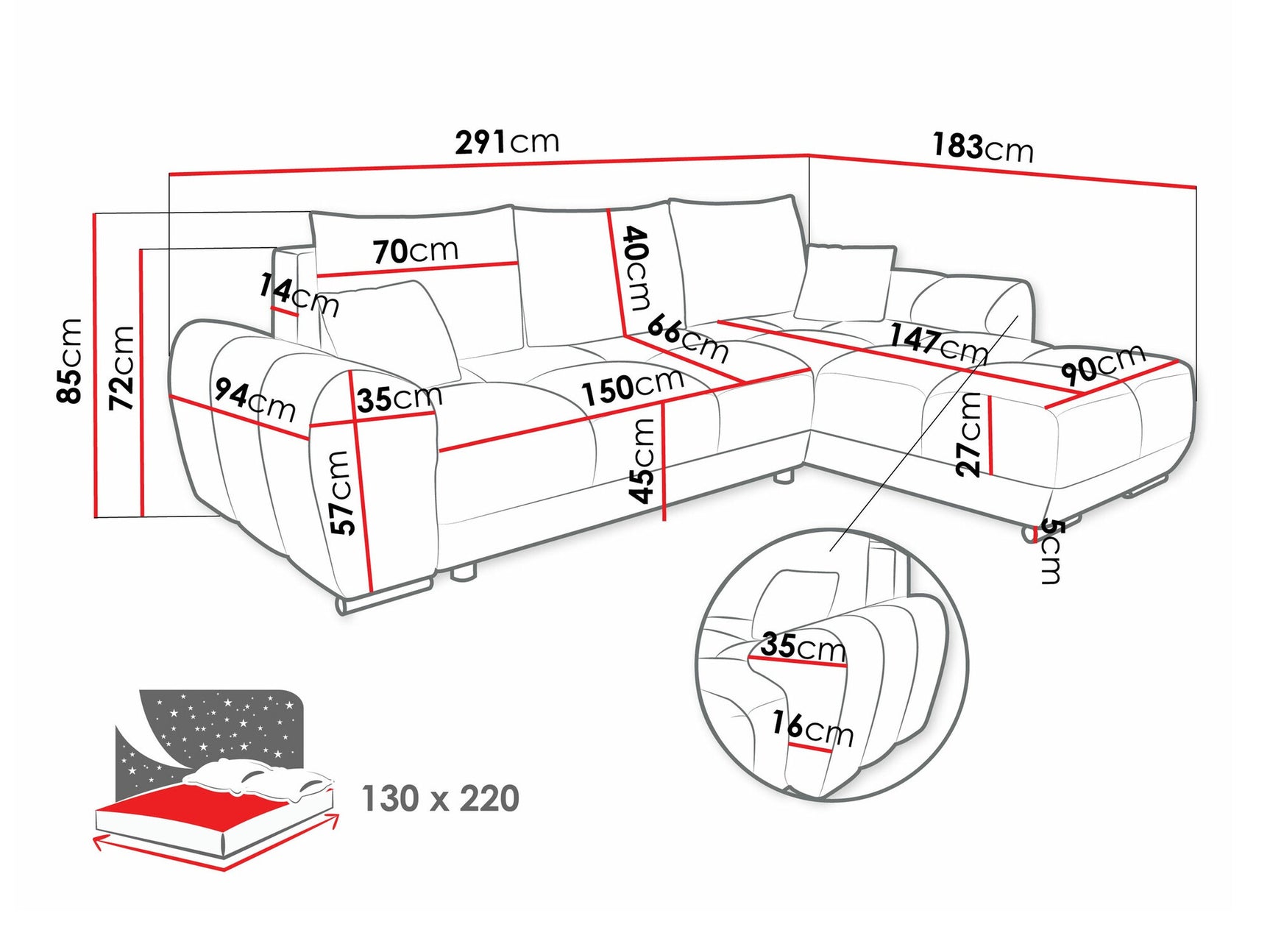 Hjørnesofa Camden 100