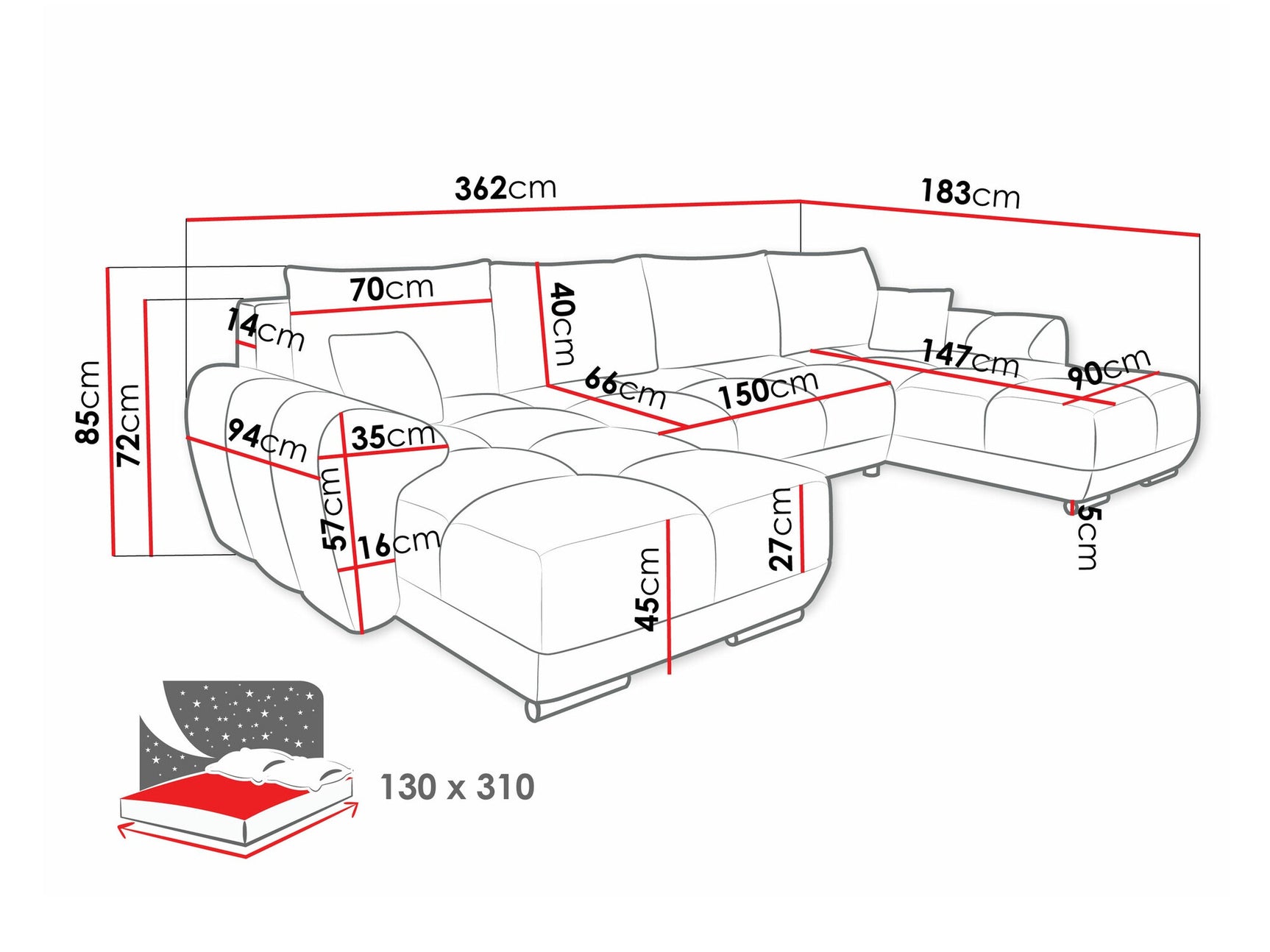 Hjørnesofa Camden 101