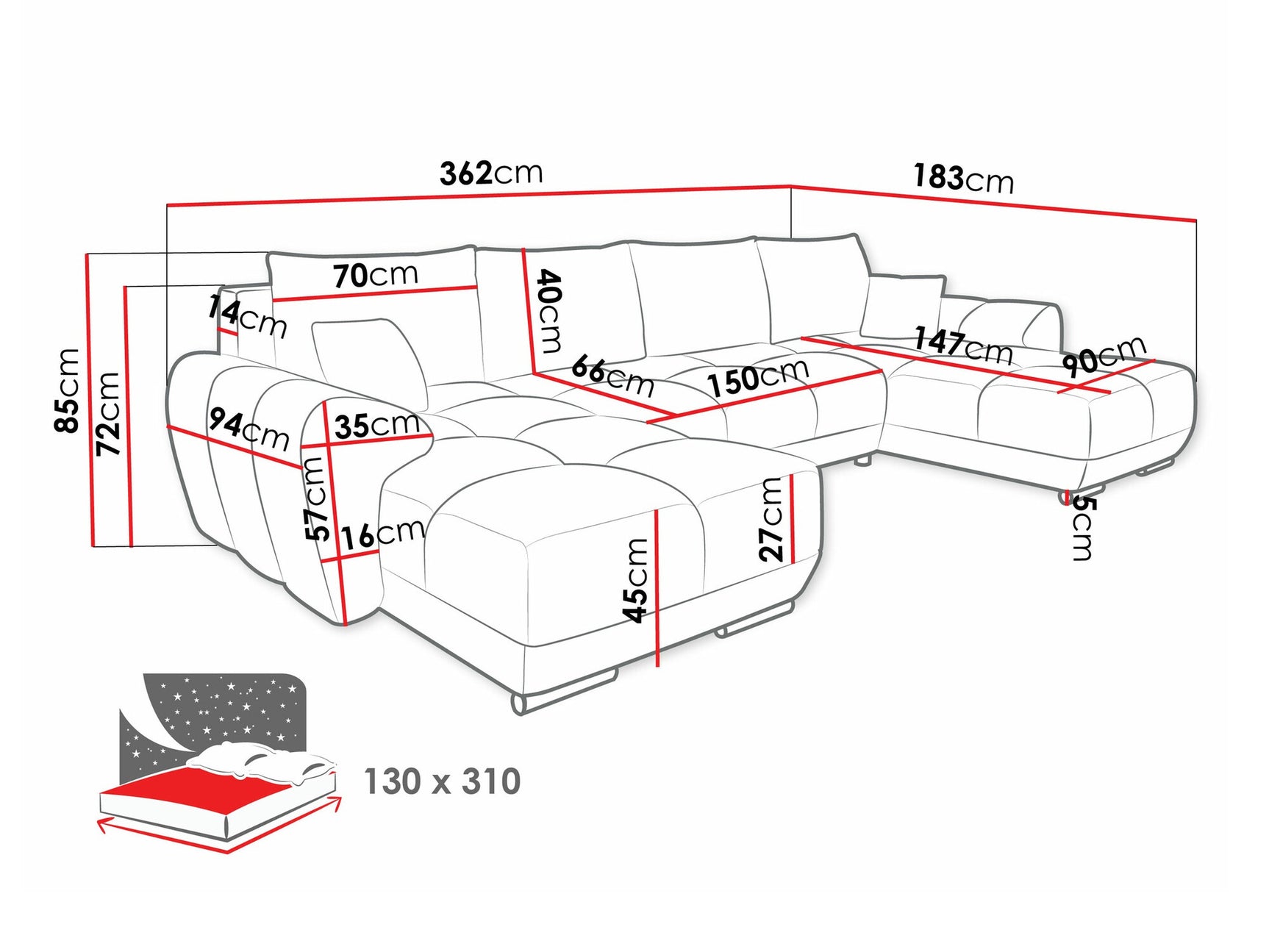 Hjørnesofa Camden 101