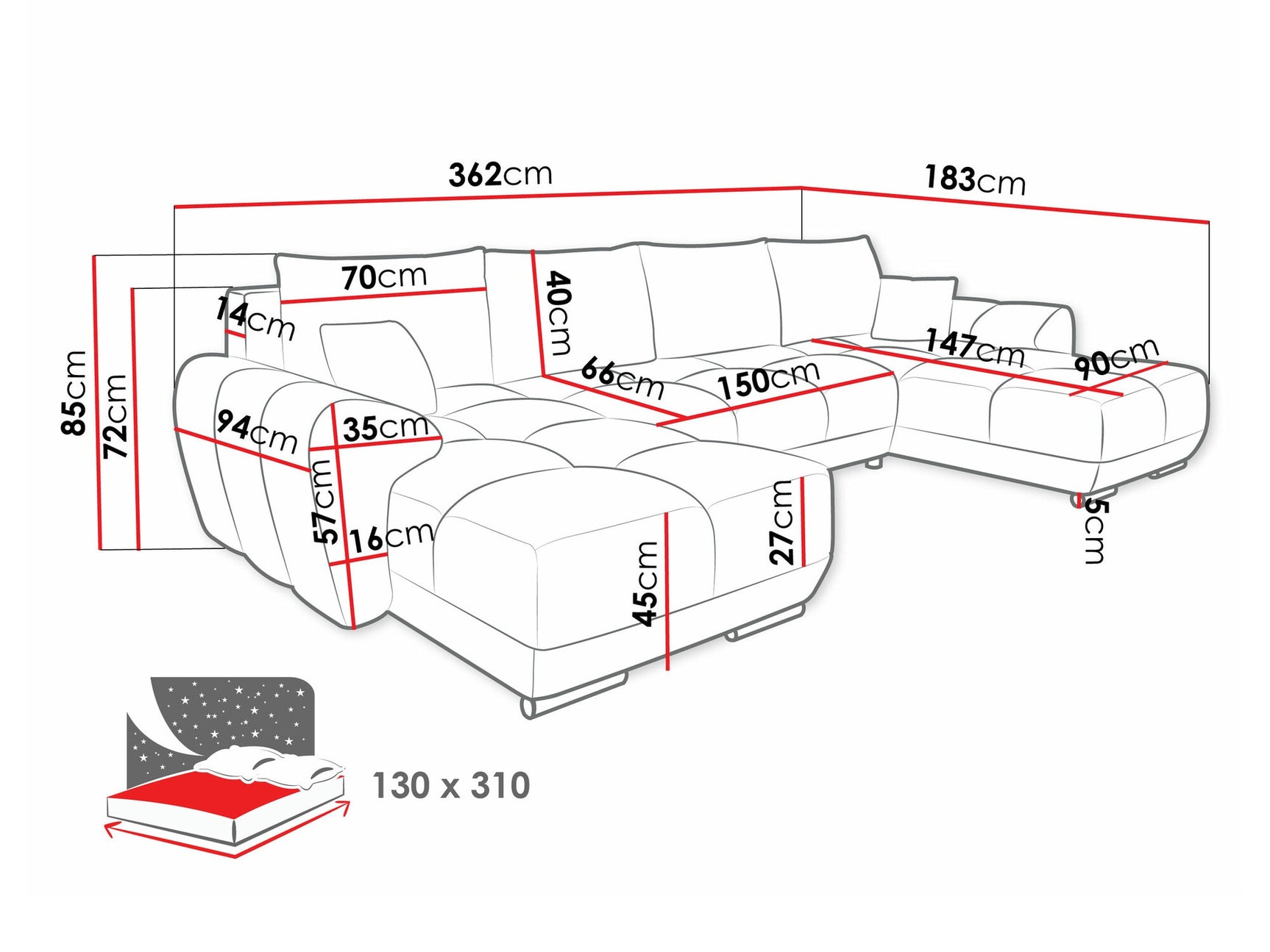 Hjørnesofa Camden 101