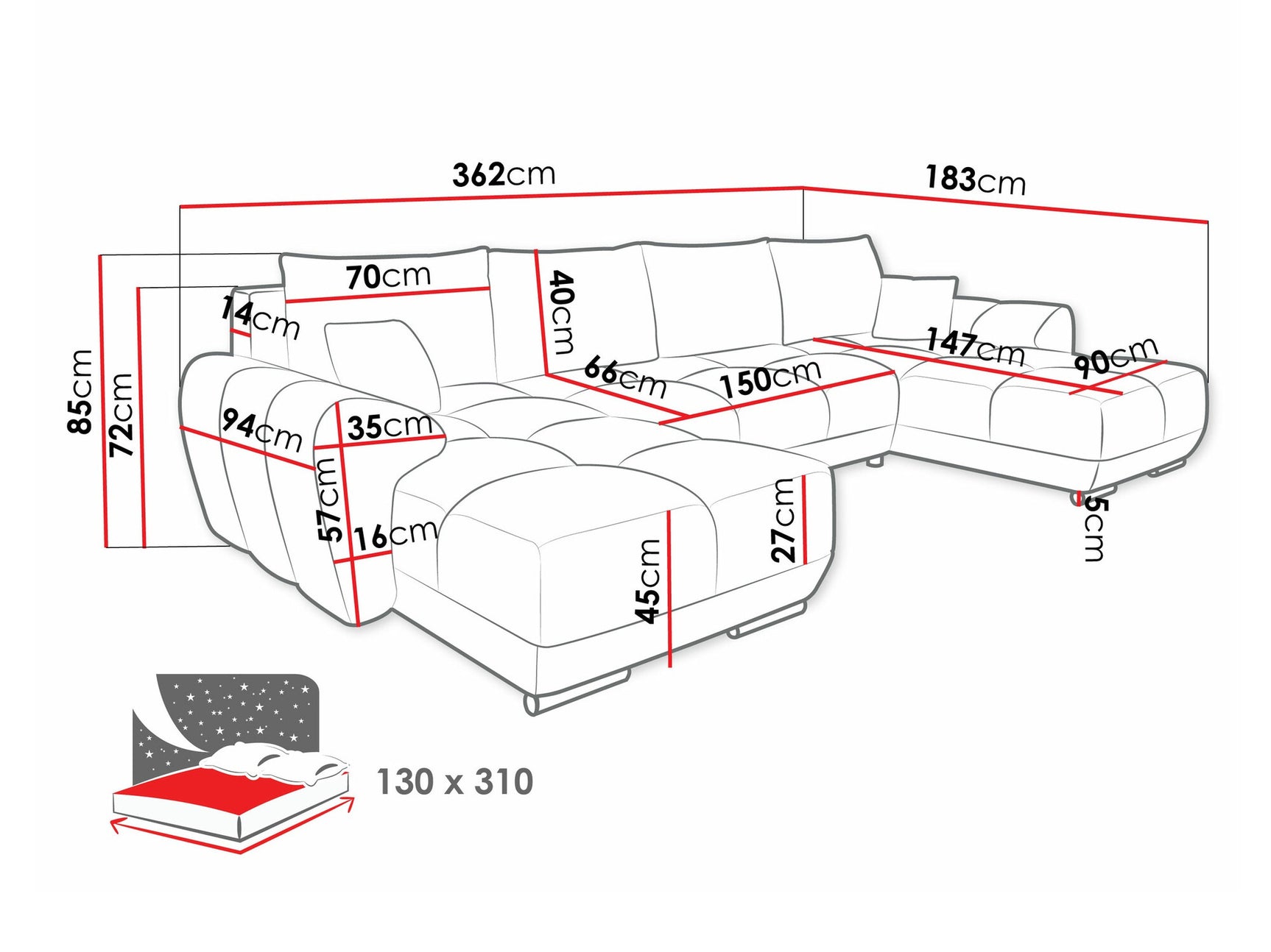 Hjørnesofa Camden 101