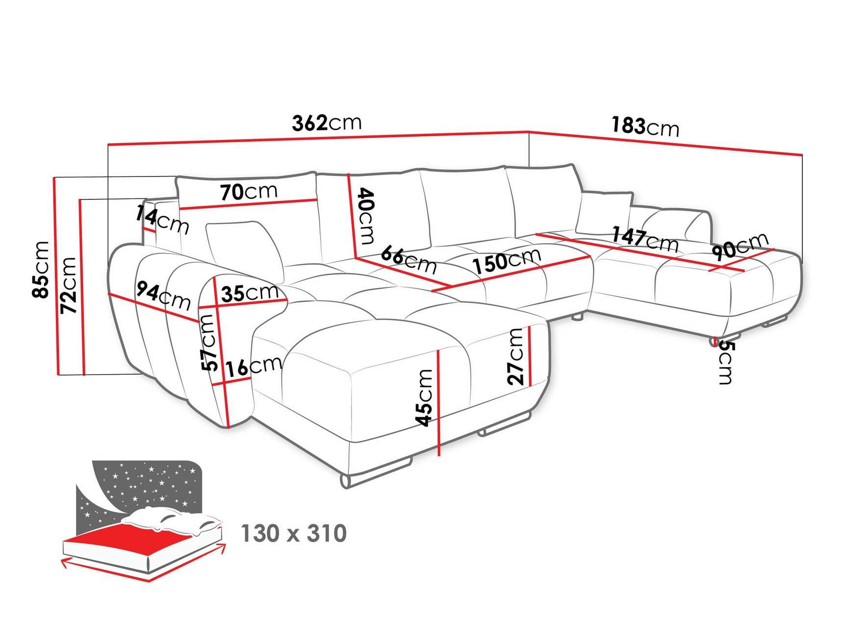 Hjørnesofa Camden 101