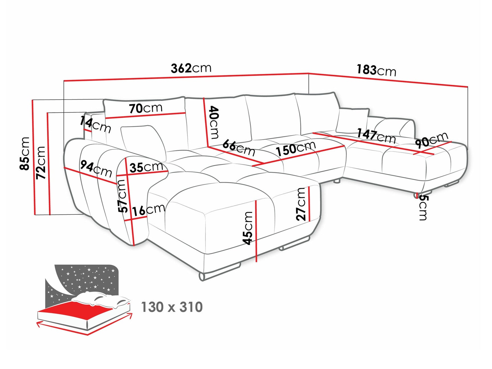 Hjørnesofa Camden 101